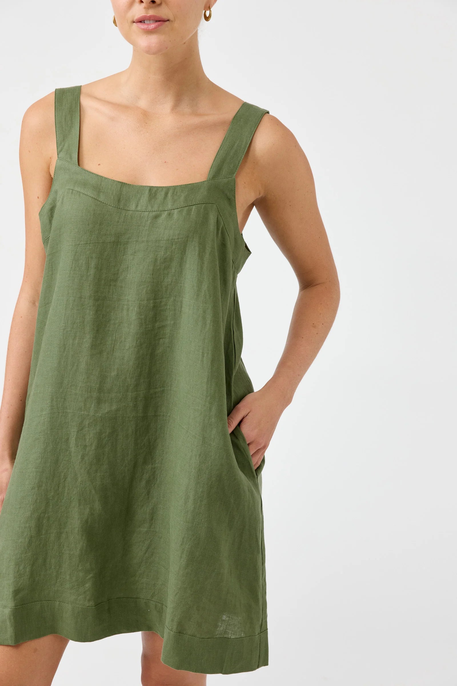 Studio Short Tank Dress - Olive