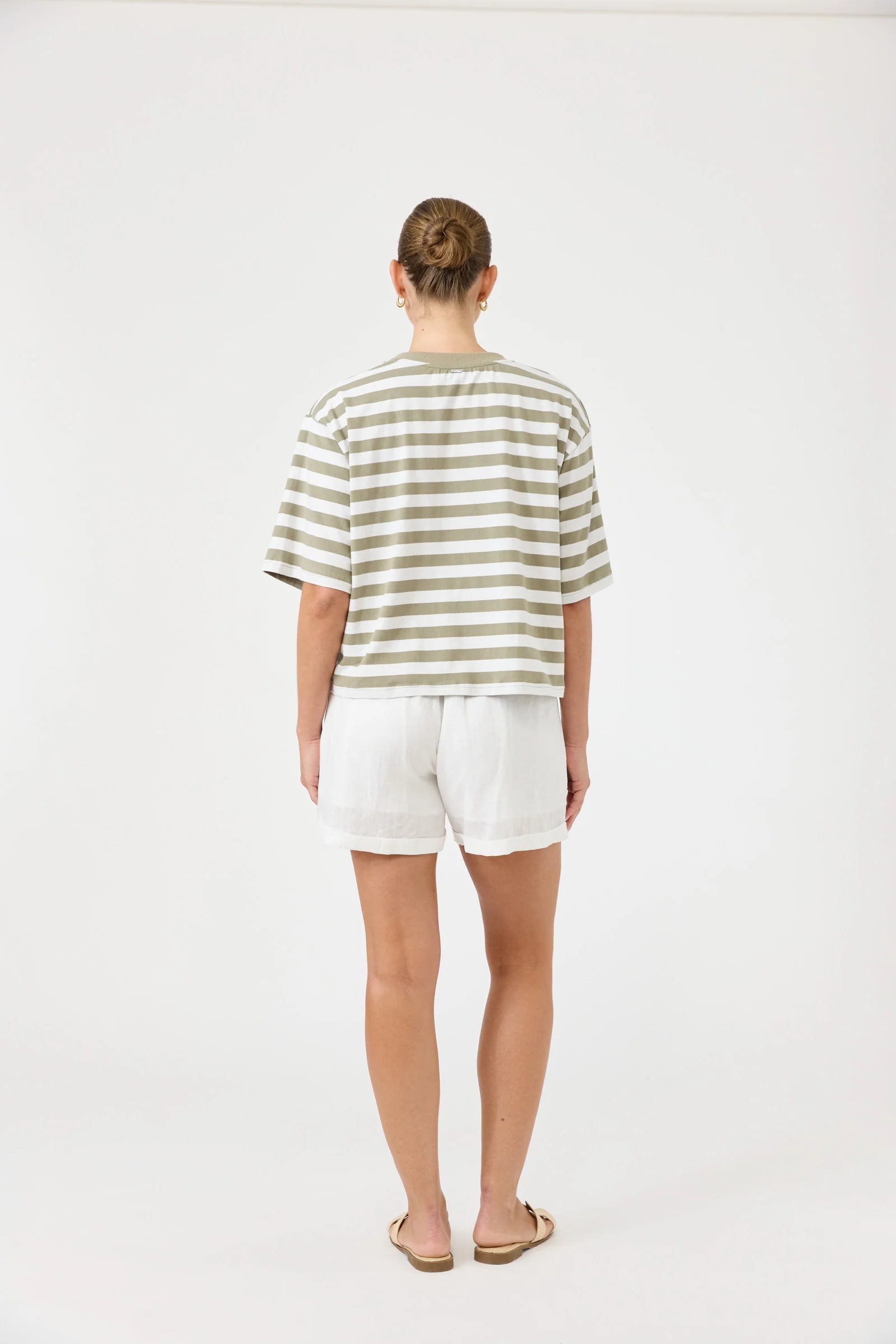 Studio Stripe T Shirt - Olive