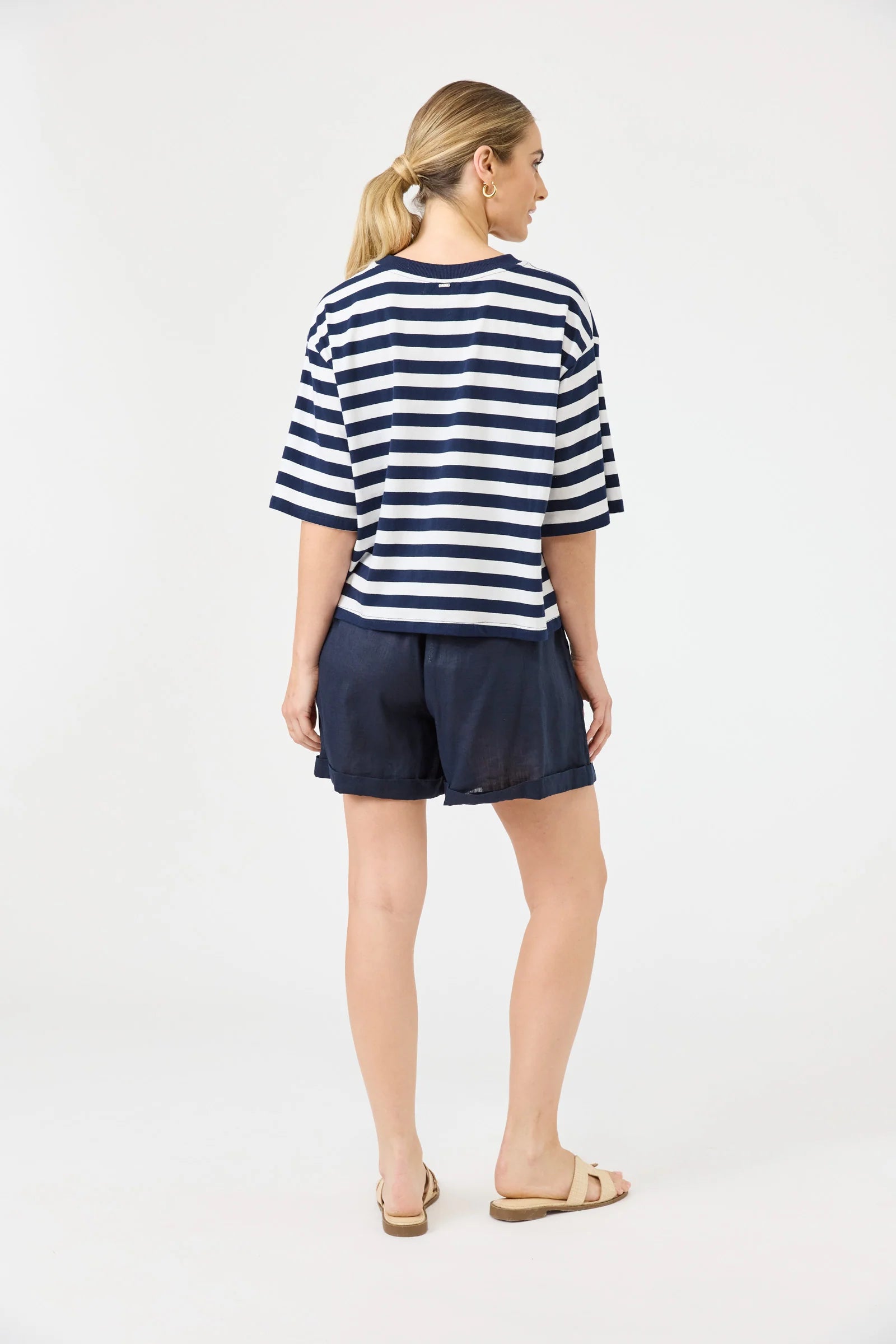 Studio Stripe T Shirt - Indigo