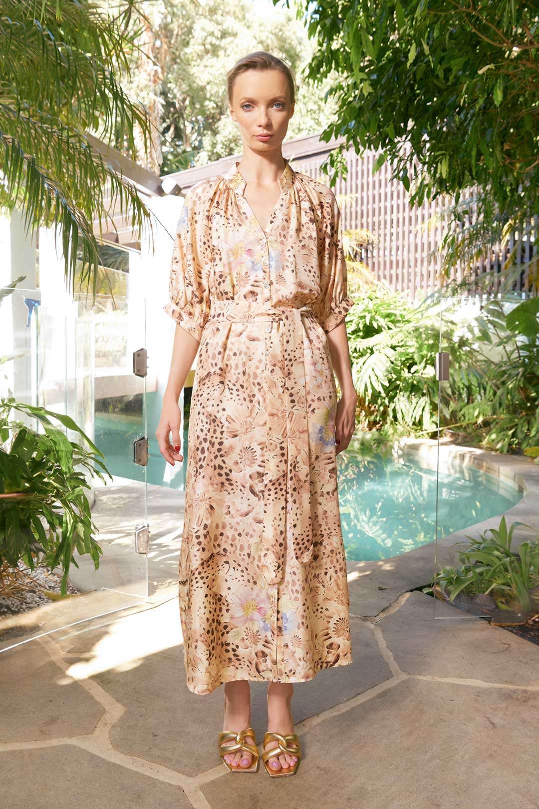 Taylor Cotton Ankle Dress - Cheetah