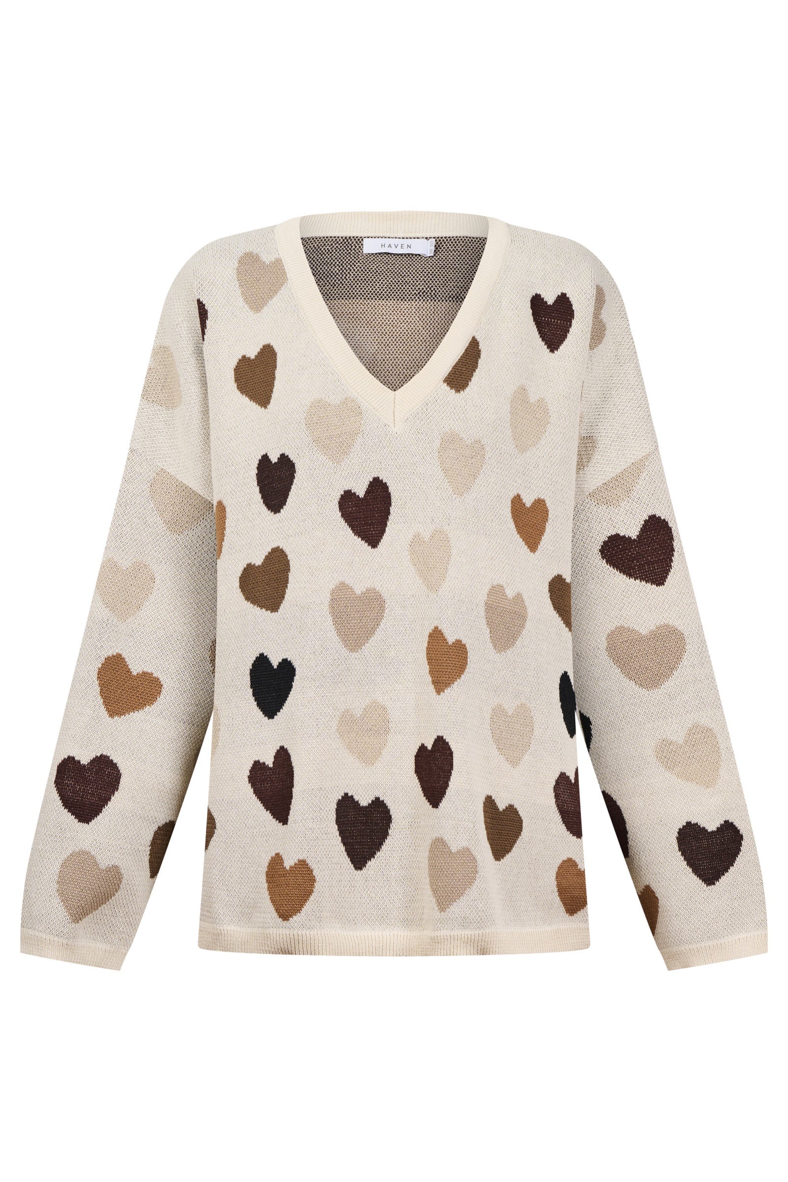 Alaska Relaxed Heart Jumper - Natural