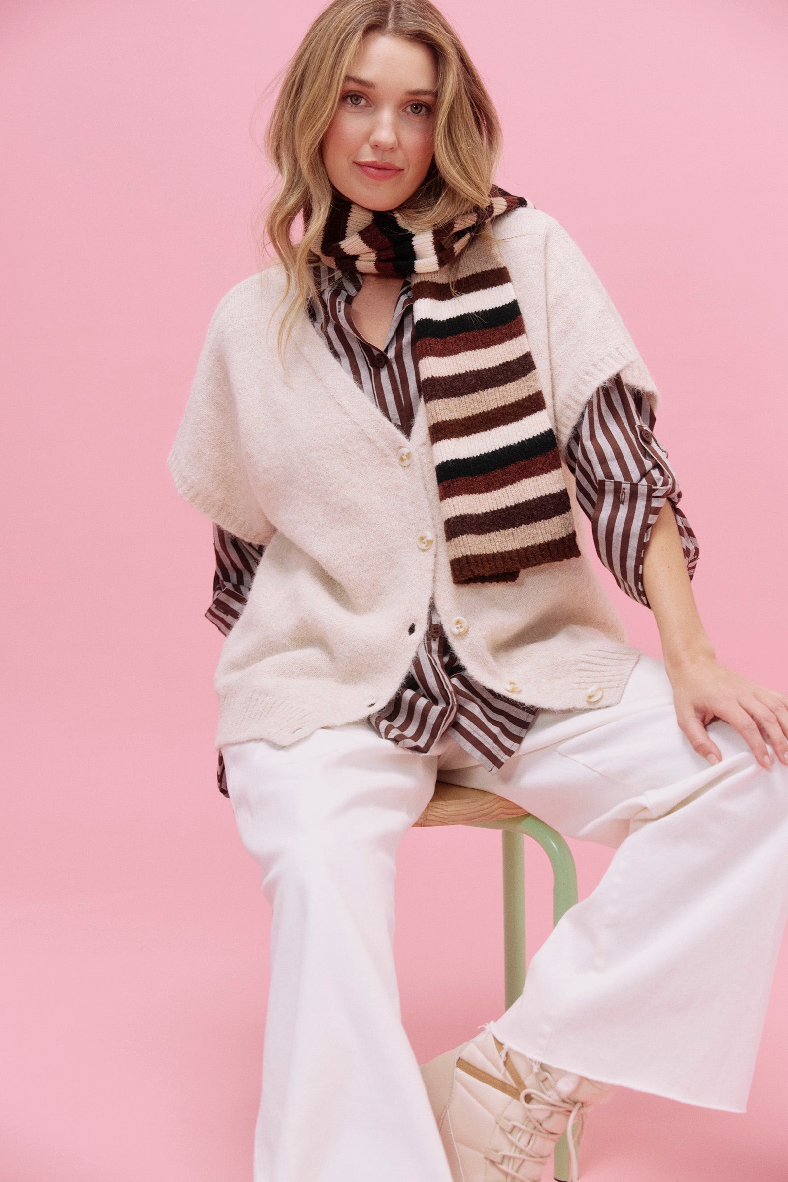 Alaska Stripe Scarf - Black