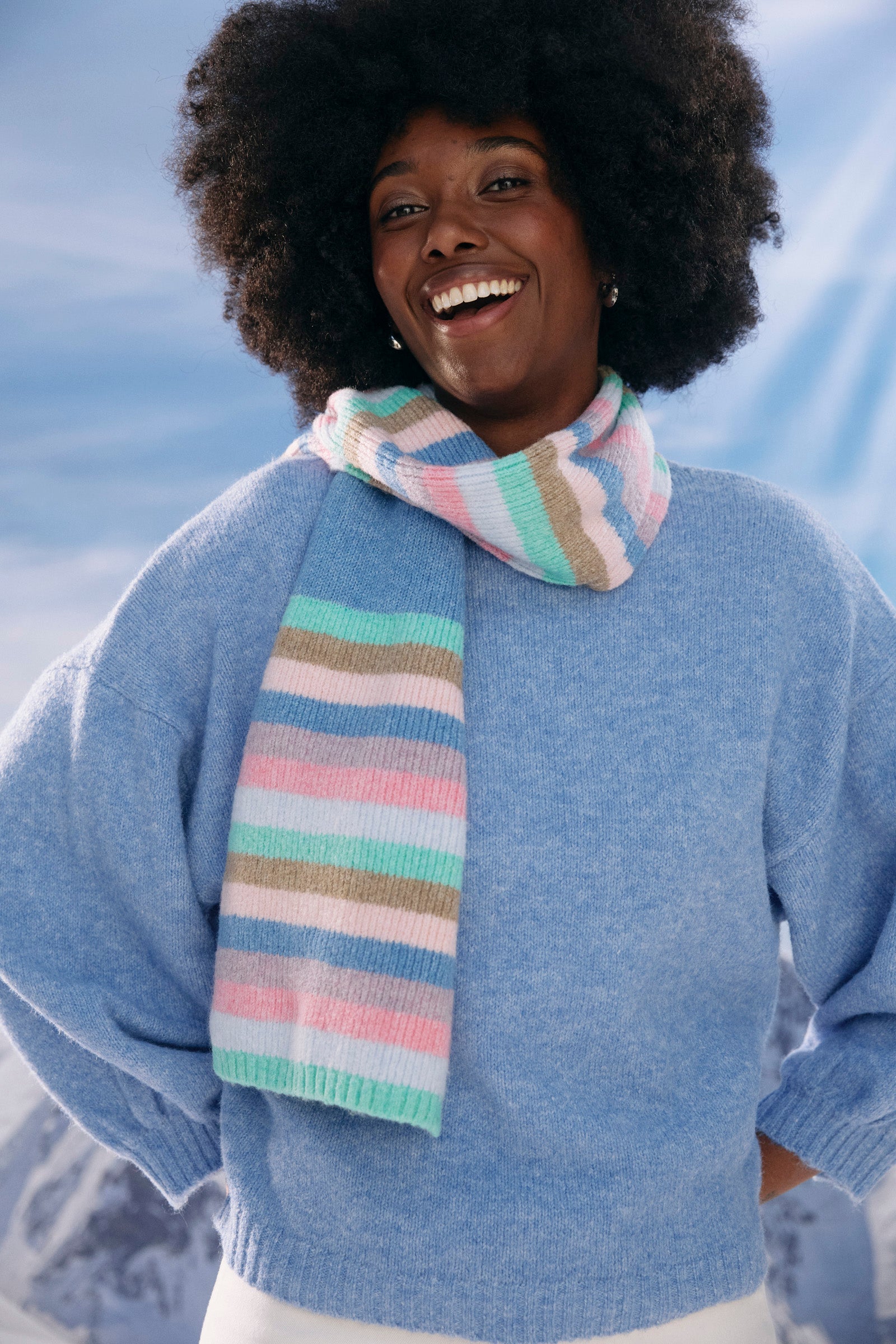 Alaska Stripe Scarf - Tan COMING SOON