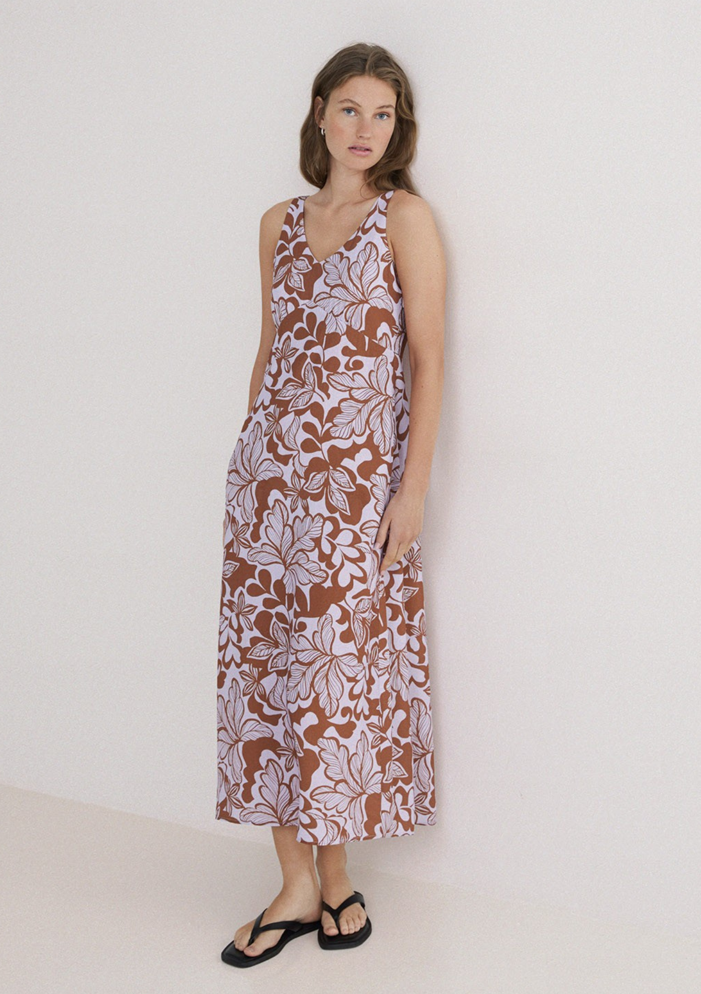 Anastasia Sleeveless Viscose Dress - Mauve COMING SOON
