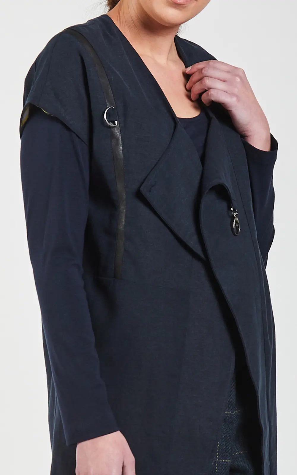 Obi Aqua-Twill Jerkin - Blue Black