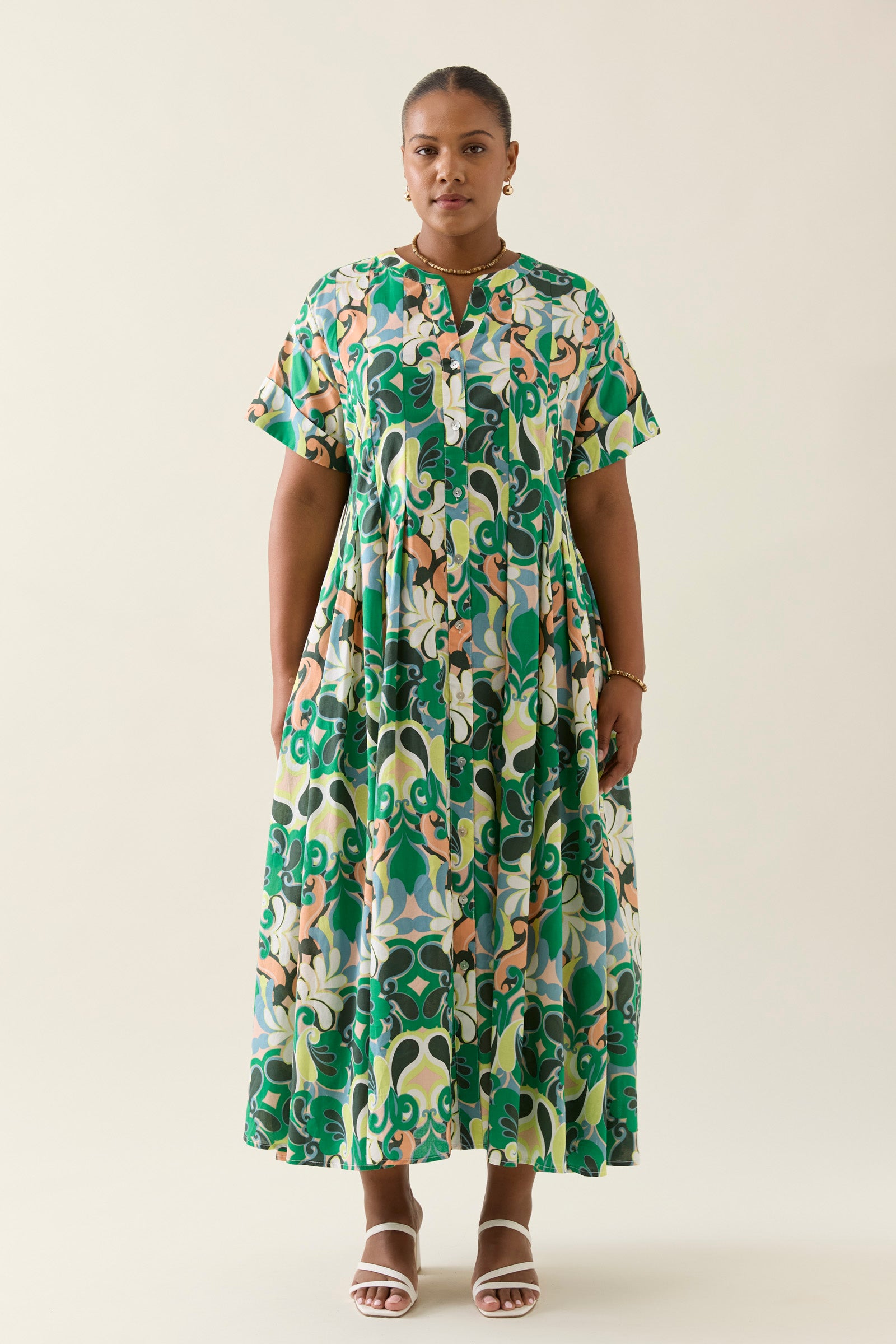 Aurora Pleat Maxi Dress - Paisley