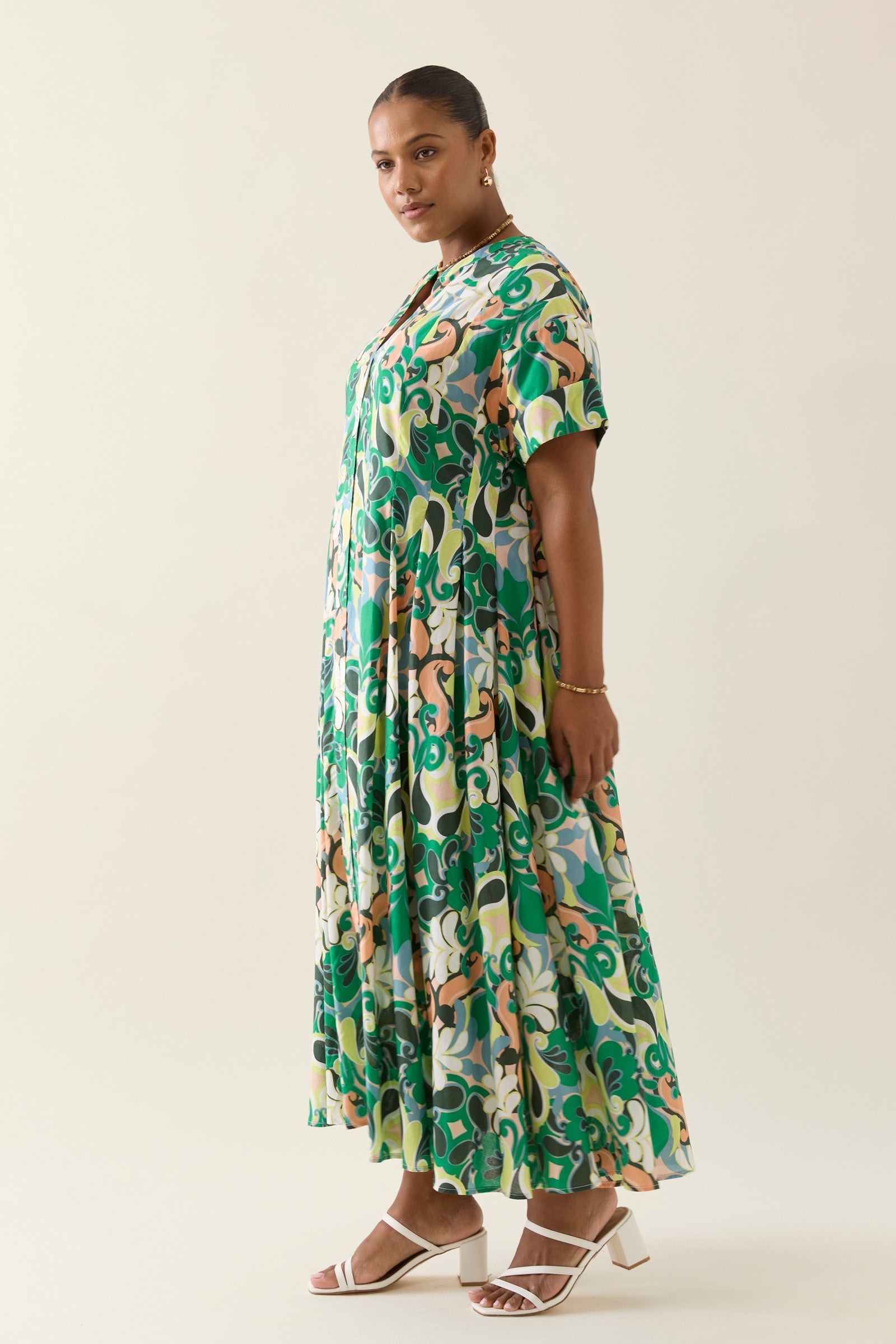 Aurora Pleat Maxi Dress - Paisley