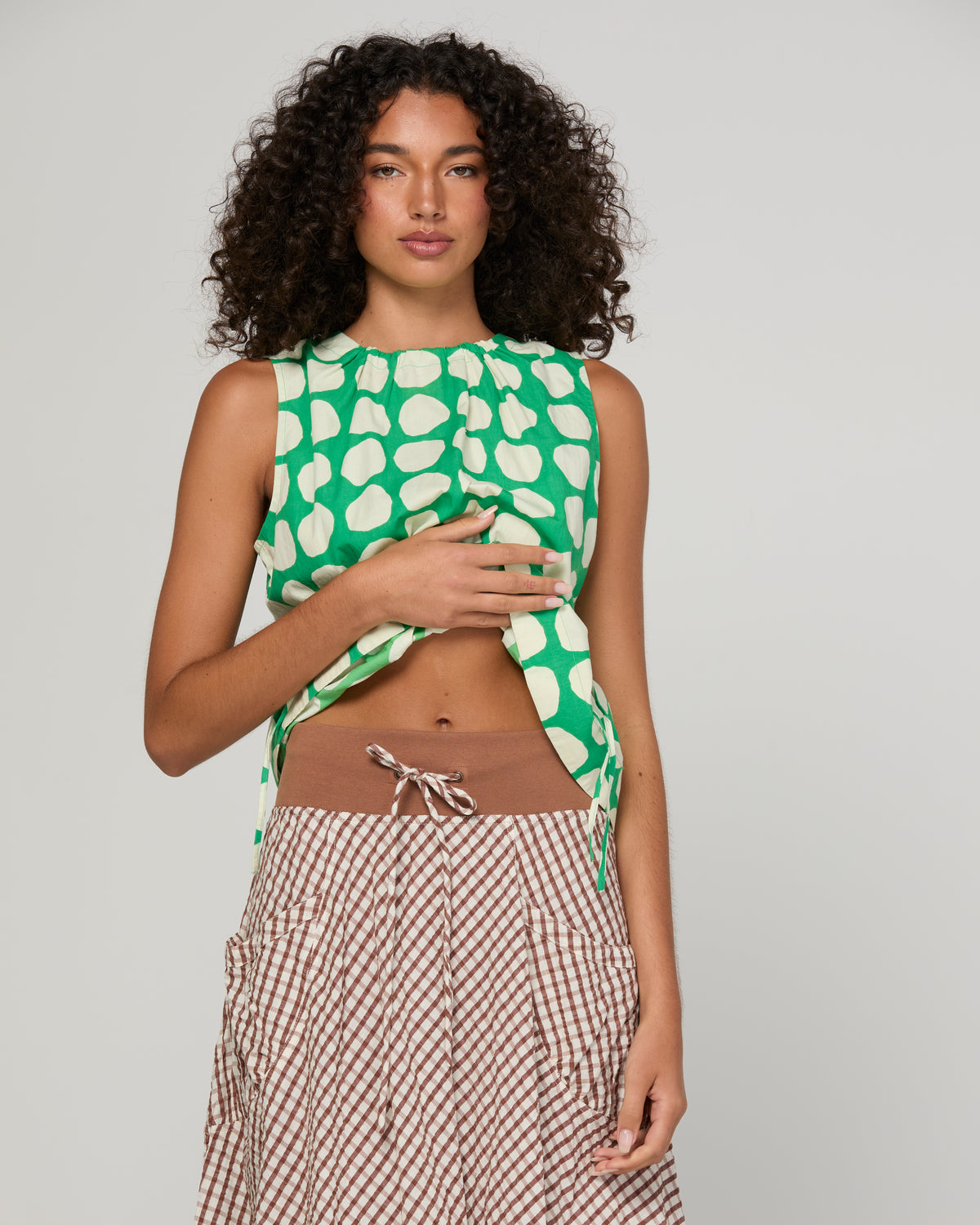 Boom Shankar Guru Skirt - Cocoa Gingham COMING SOON