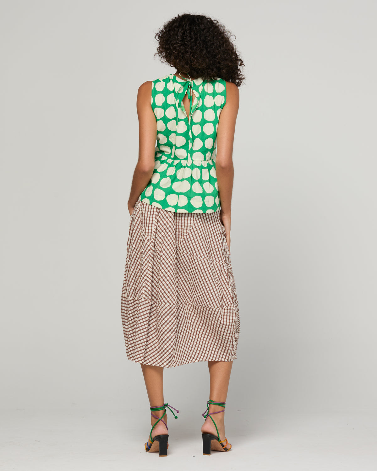 Boom Shankar Guru Skirt - Cocoa Gingham COMING SOON