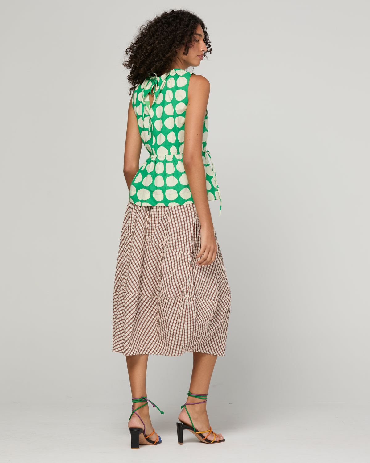Boom Shankar Guru Skirt - Cocoa Gingham COMING SOON
