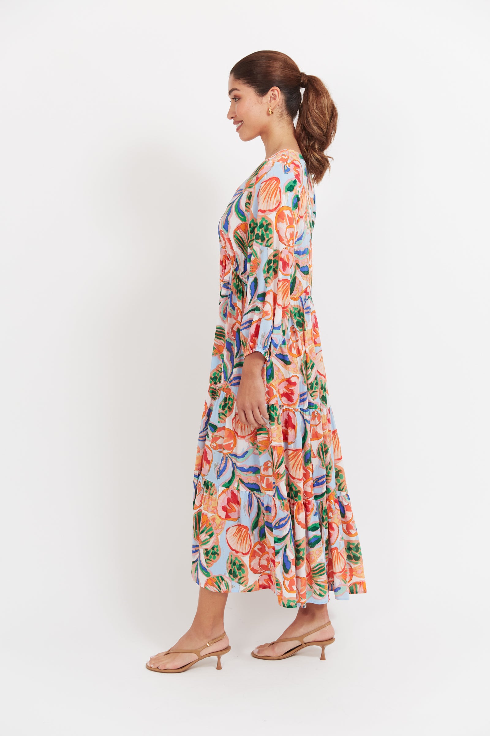 Baja Button Maxi Dress - Tide