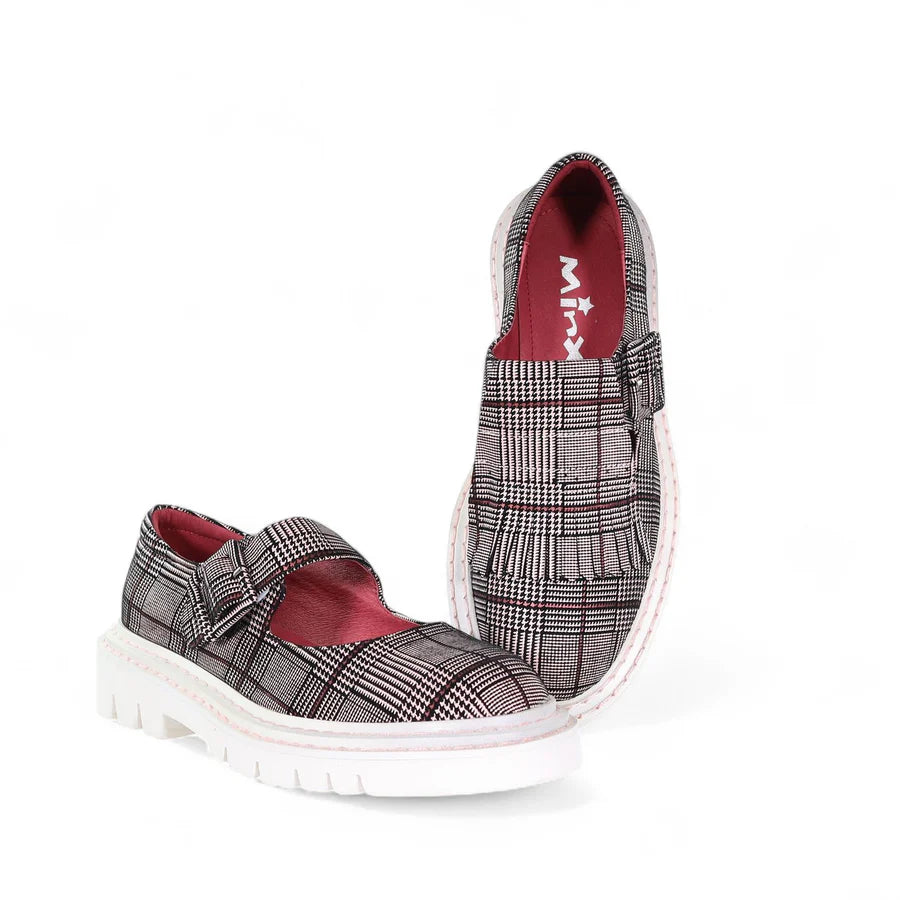 Minx Cameo Fringe - Bordo Blush Tartan