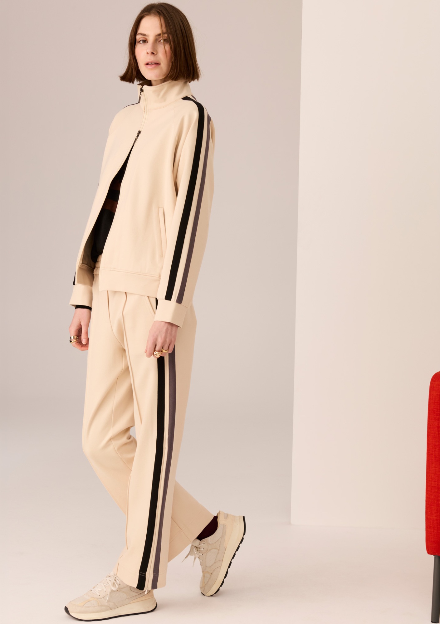 Cassidy Track Pant - Pebble / Black / Charcoal