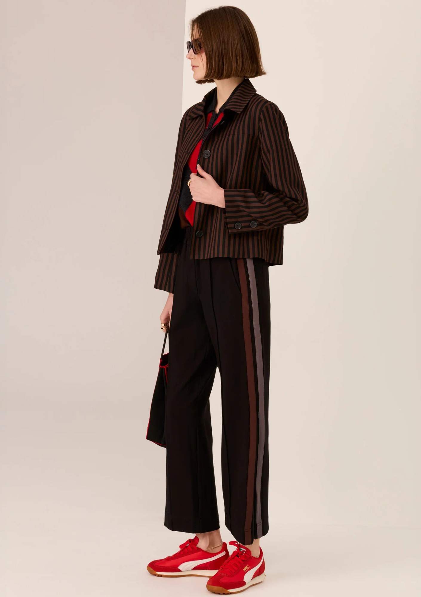 Cassidy Track Pant - Black / Choc / Charcoal