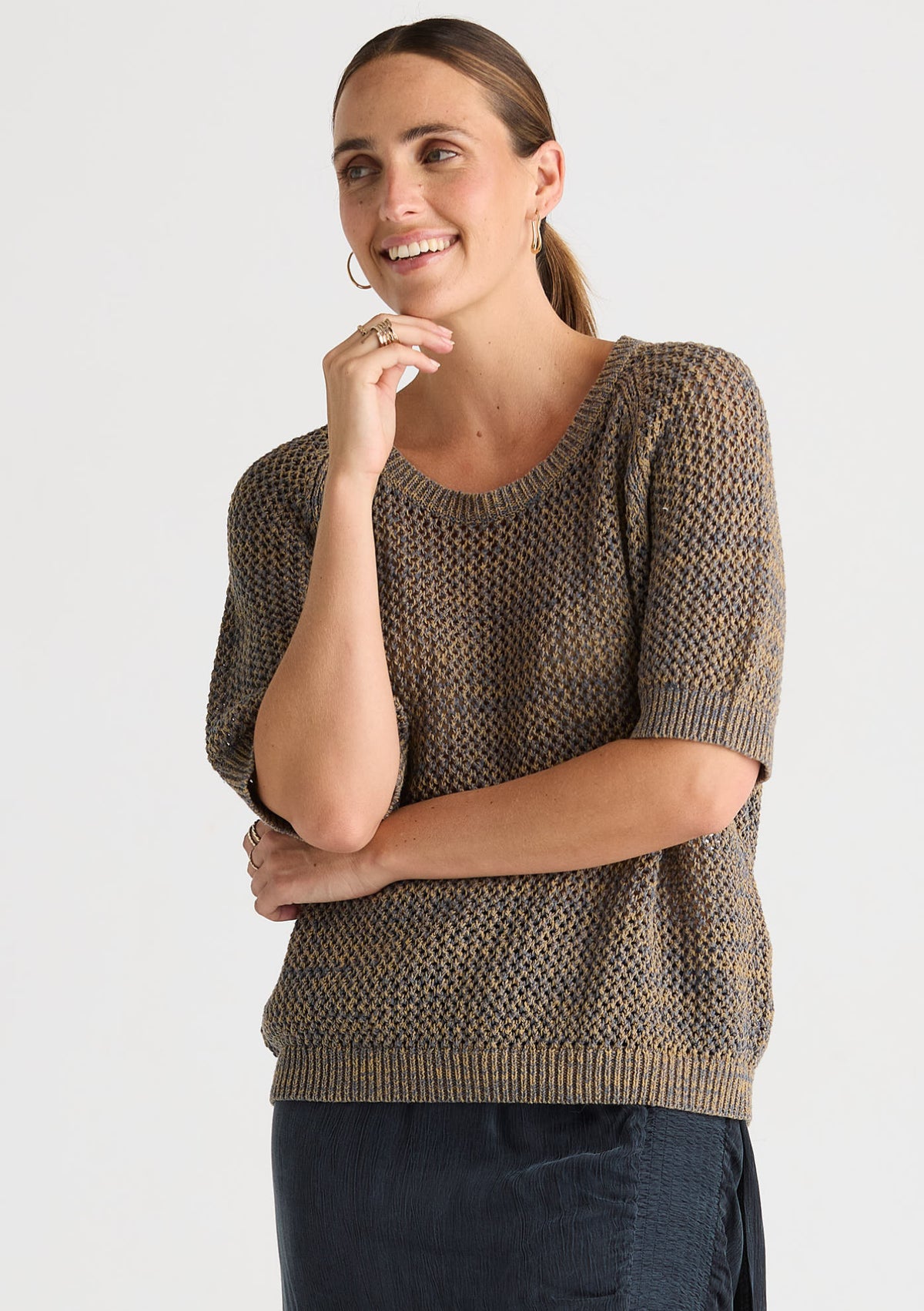 LD & Co Colour Mix Top - Graphite
