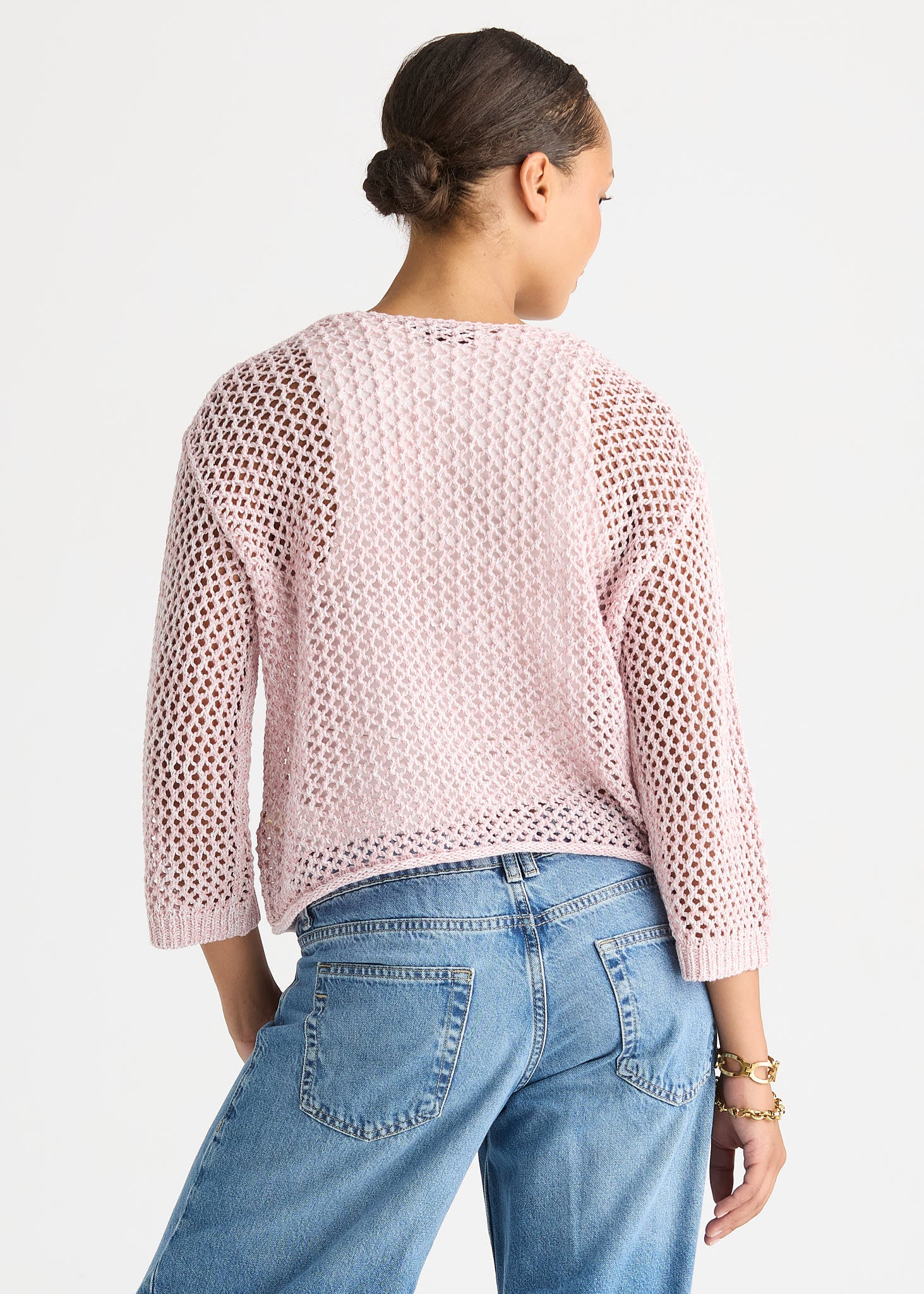 Colour Mix Cardi - Rose