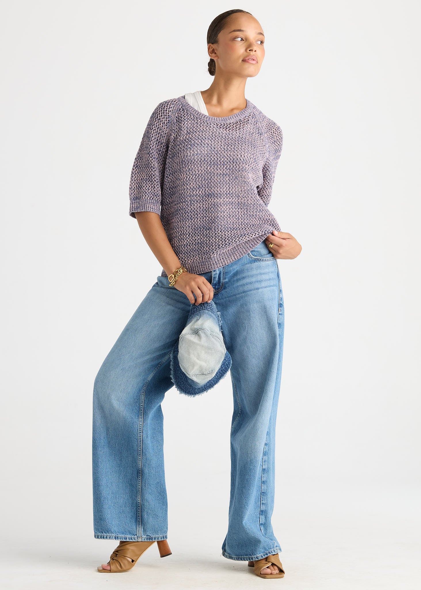 Colour Mix Top - Denim