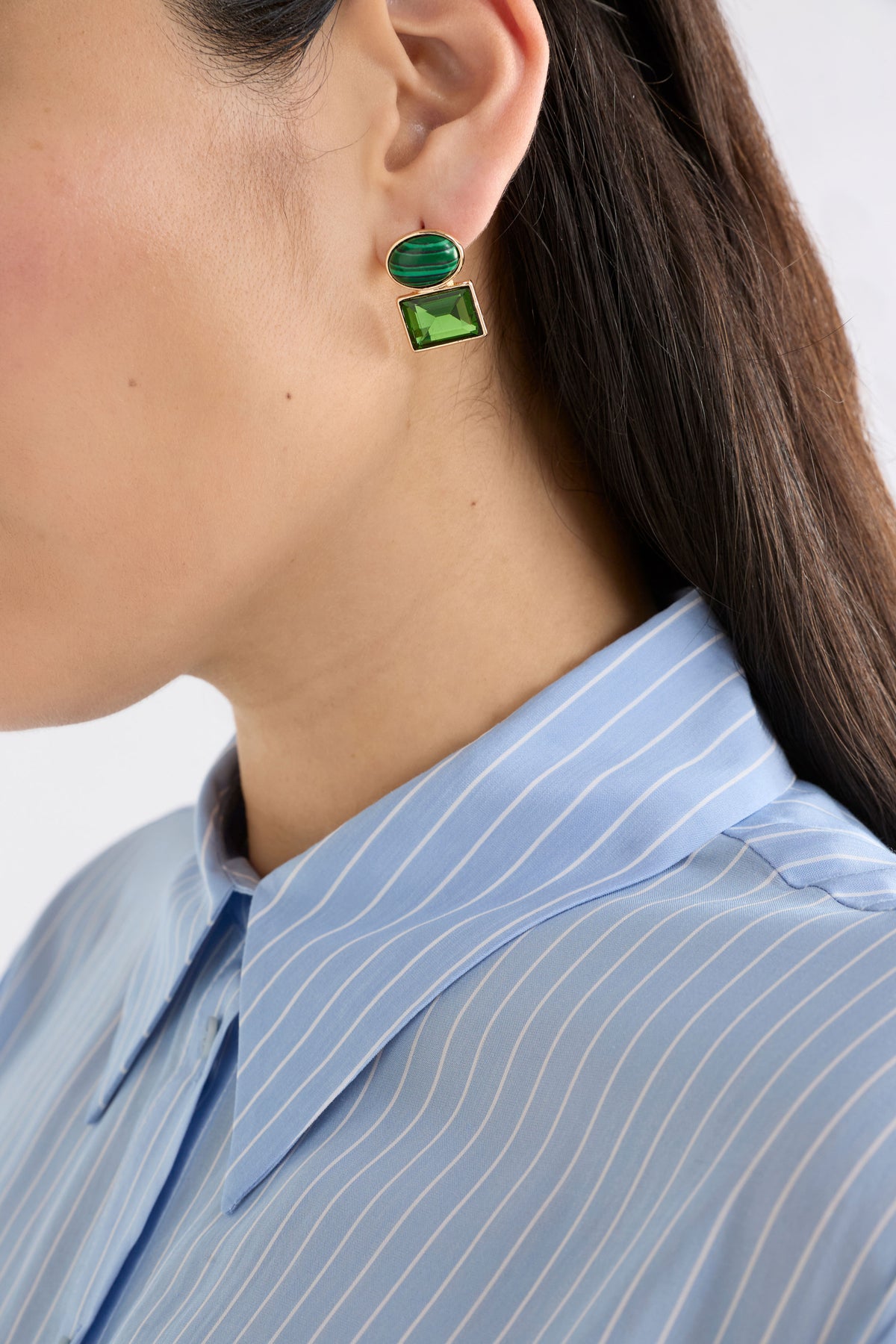 Elk Kempa Earring - Malachite Green
