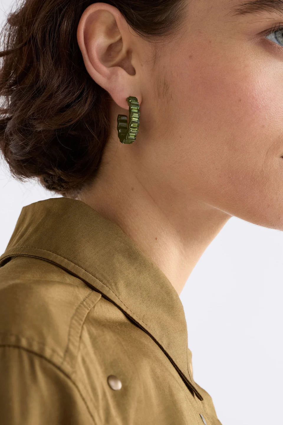 Jolle Hoop Earring - Dark Olive