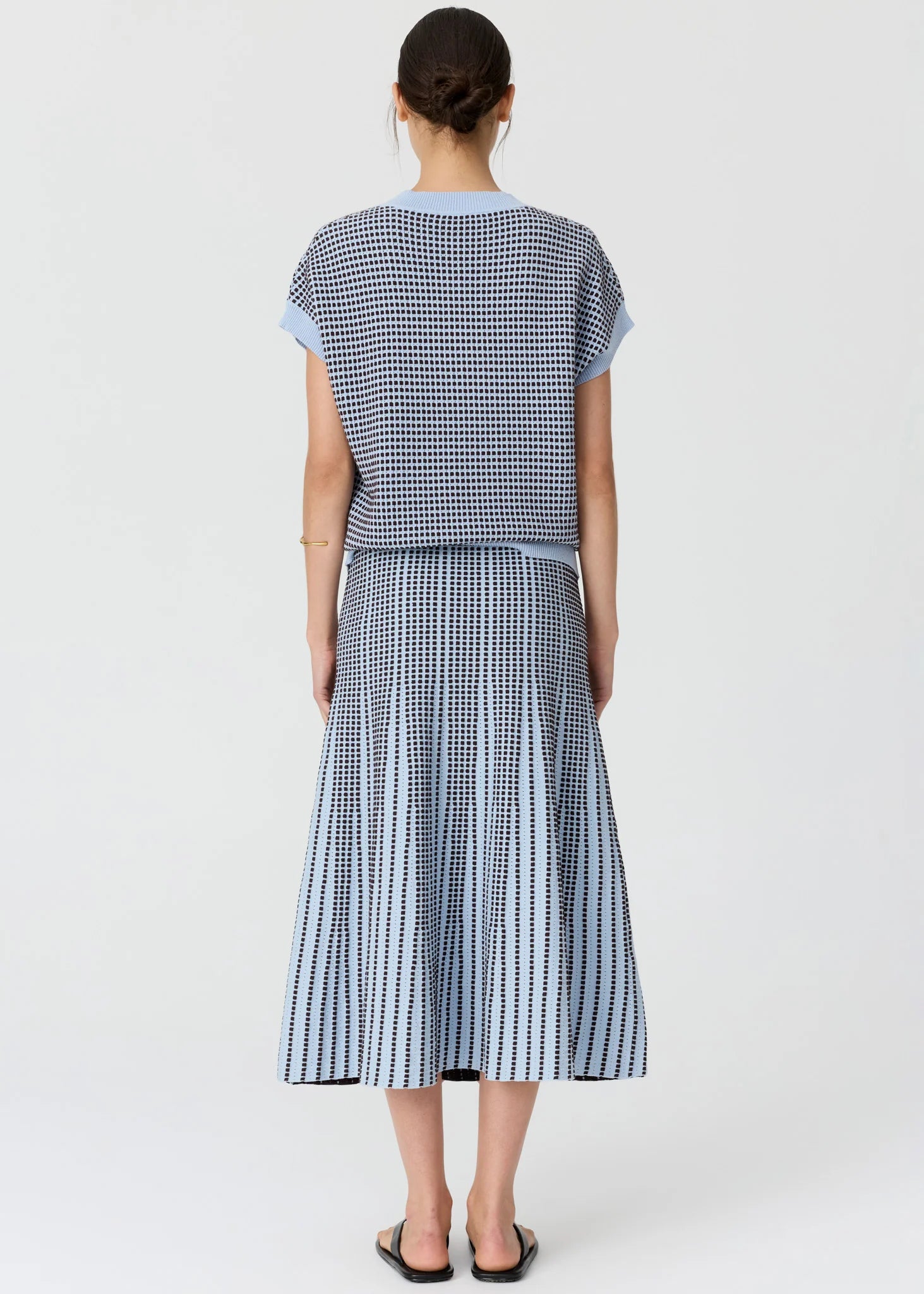 Evlyn Knit Top - Blue / Choc