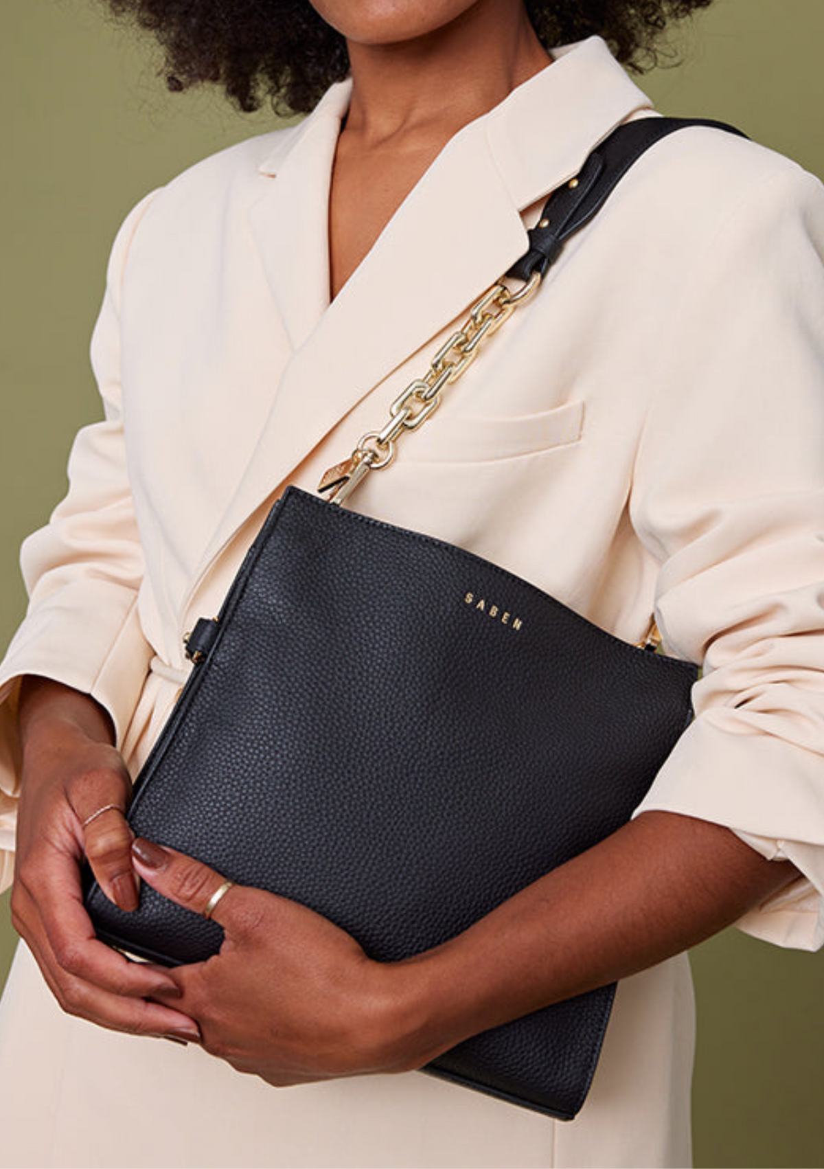 Saben Feature Handle - Black + Gold Chunky Chain
