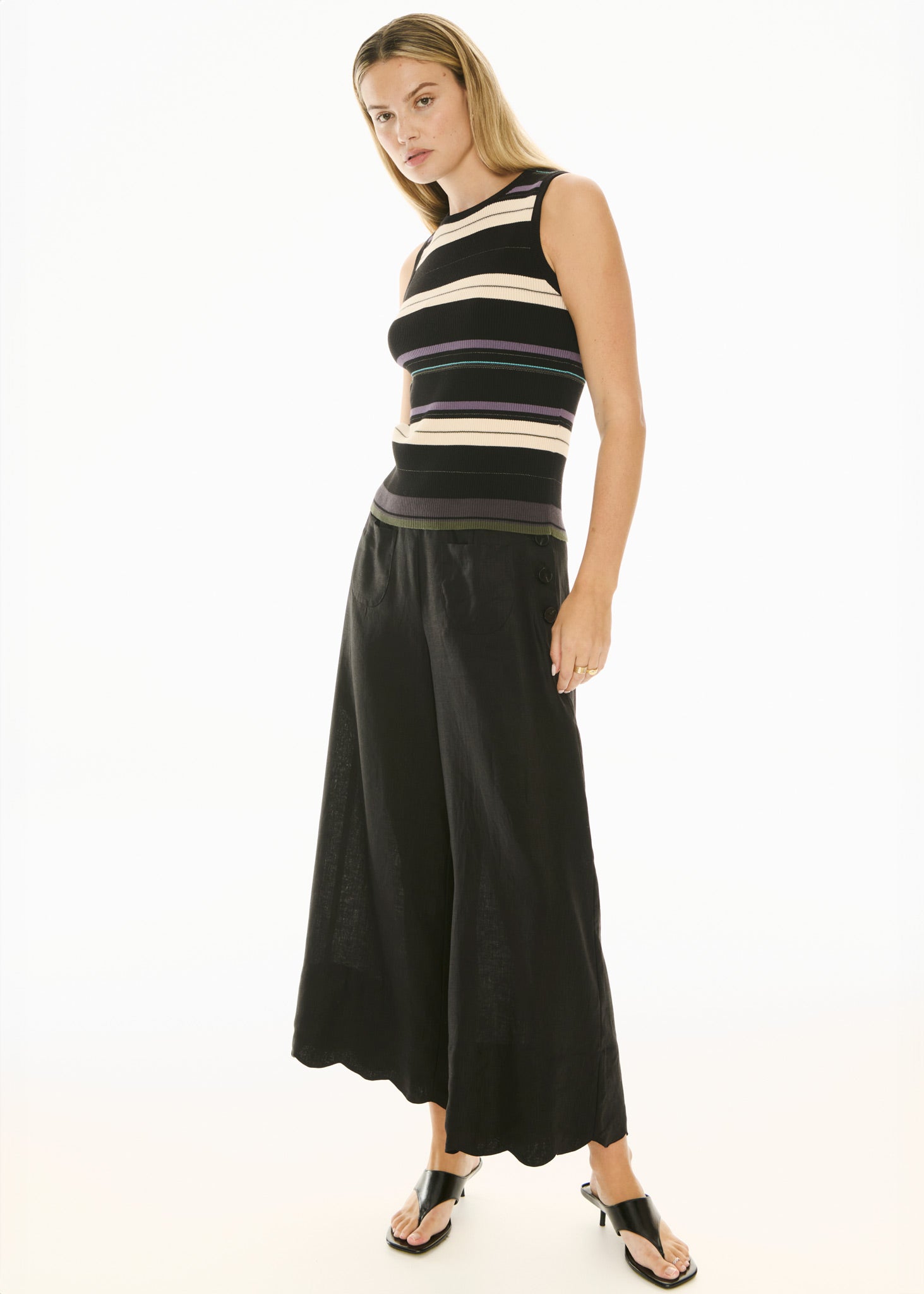 Fey Ribbed Tank - Black Multi