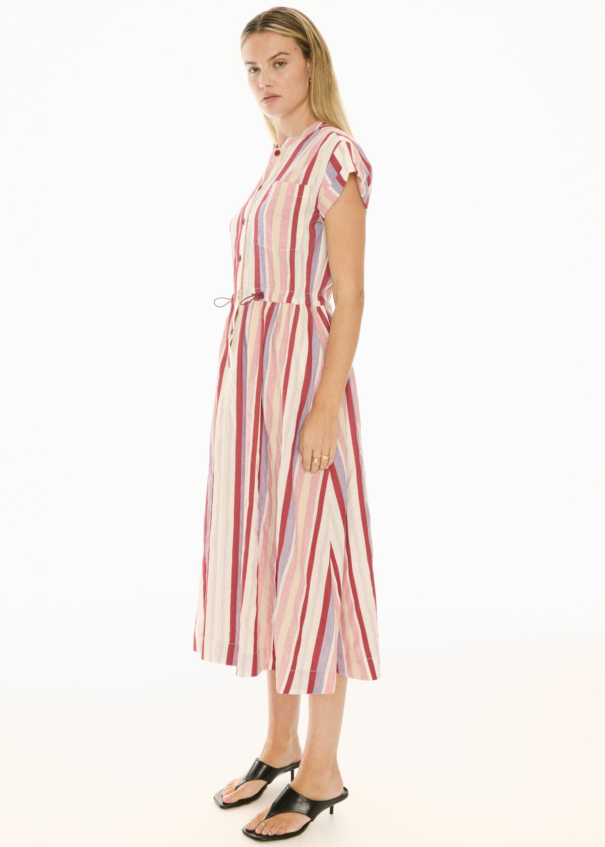 CLEARANCE Kai Shirt Dress - Red Multi Stripe
