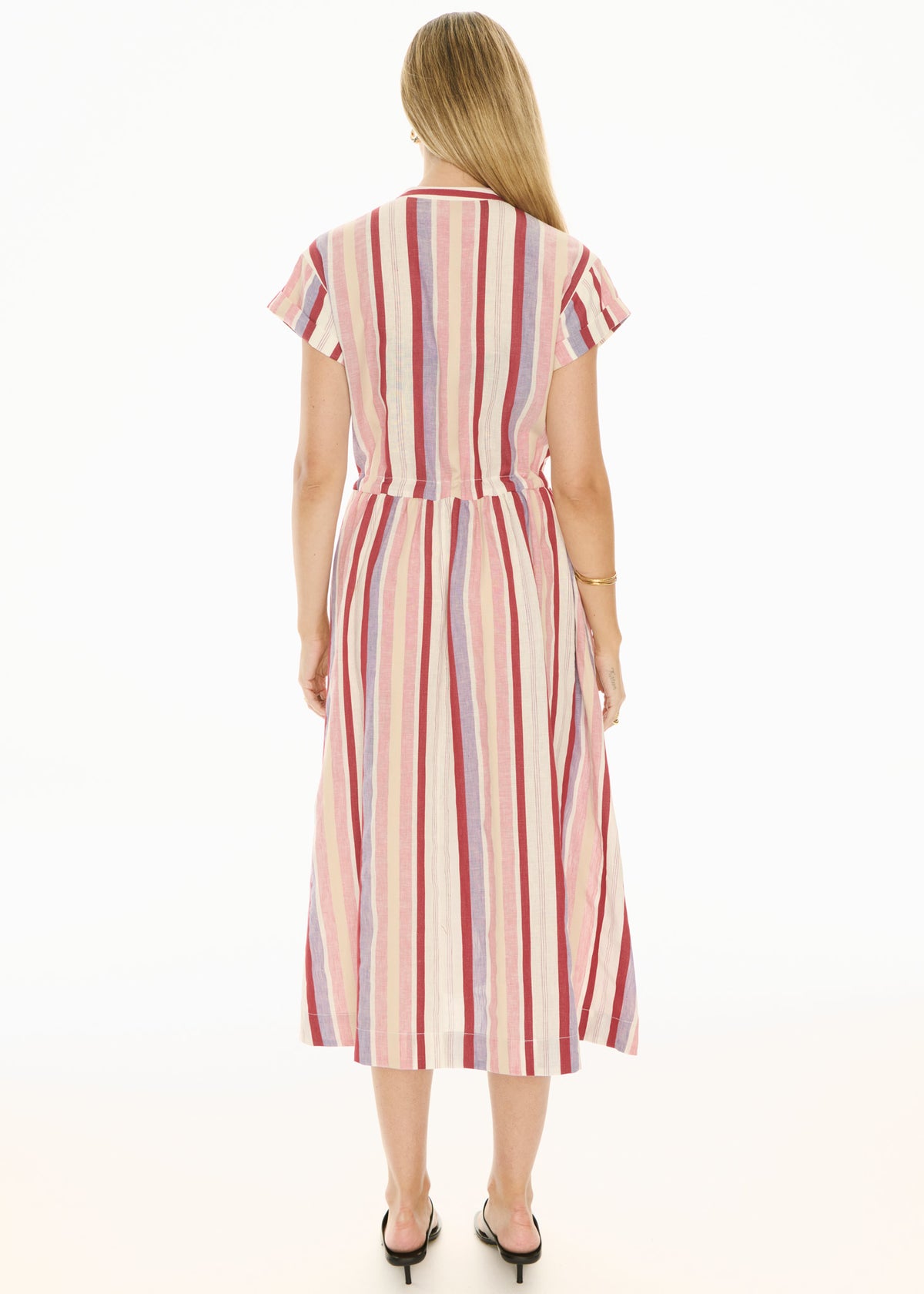 CLEARANCE Kai Shirt Dress - Red Multi Stripe