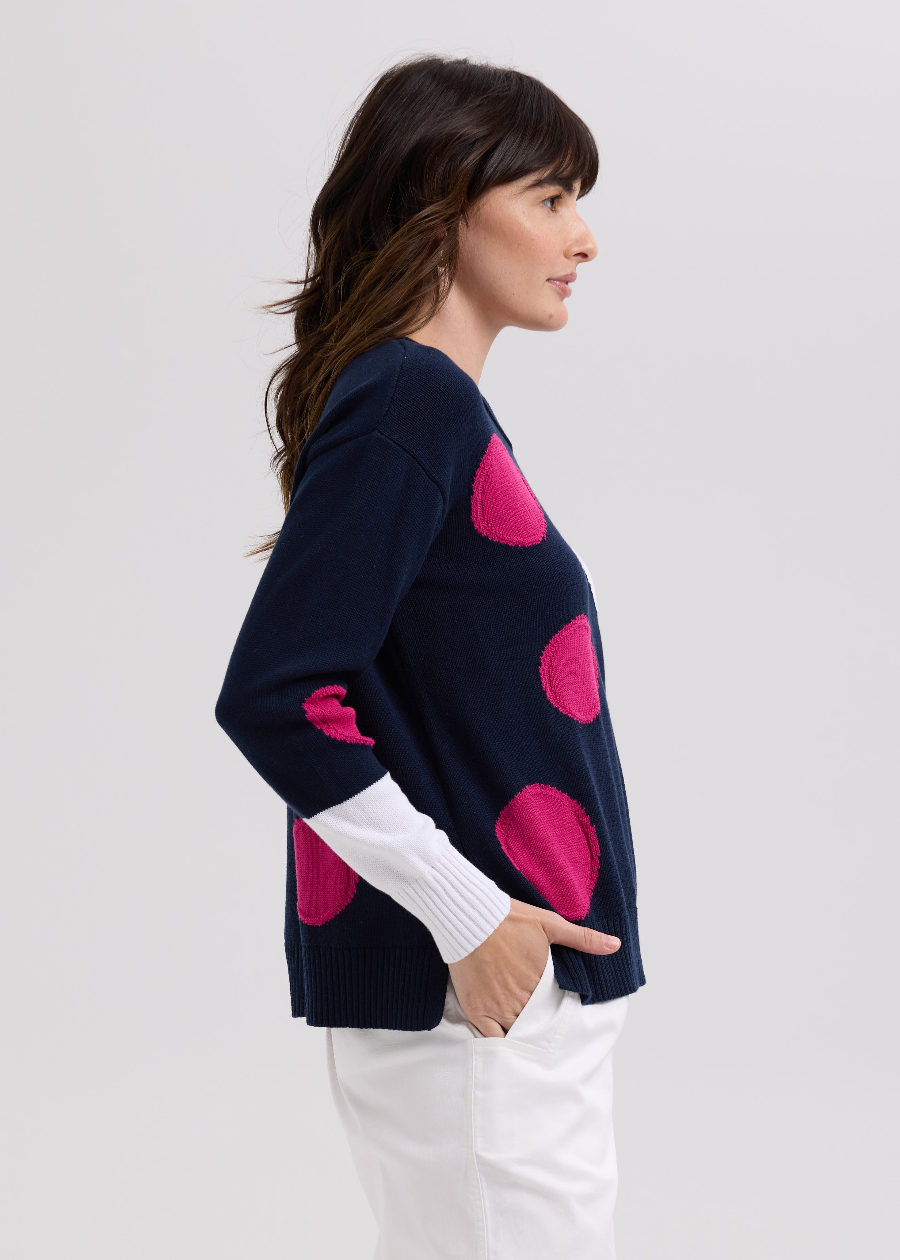 Spots Intarsia Jumper - Marine