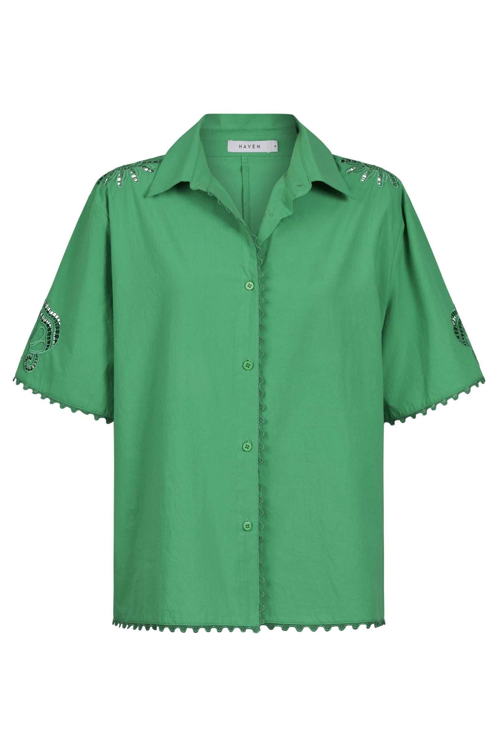 Larissa Broderie Shirt - Green