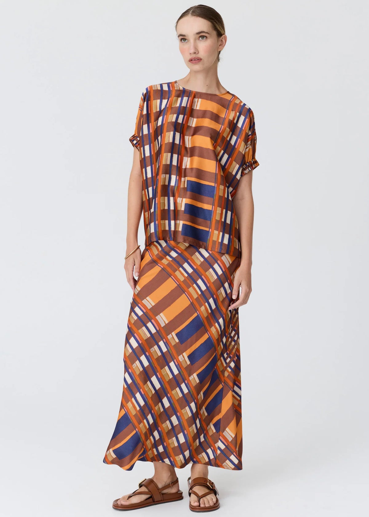Pol Lattice Top - Amber Check