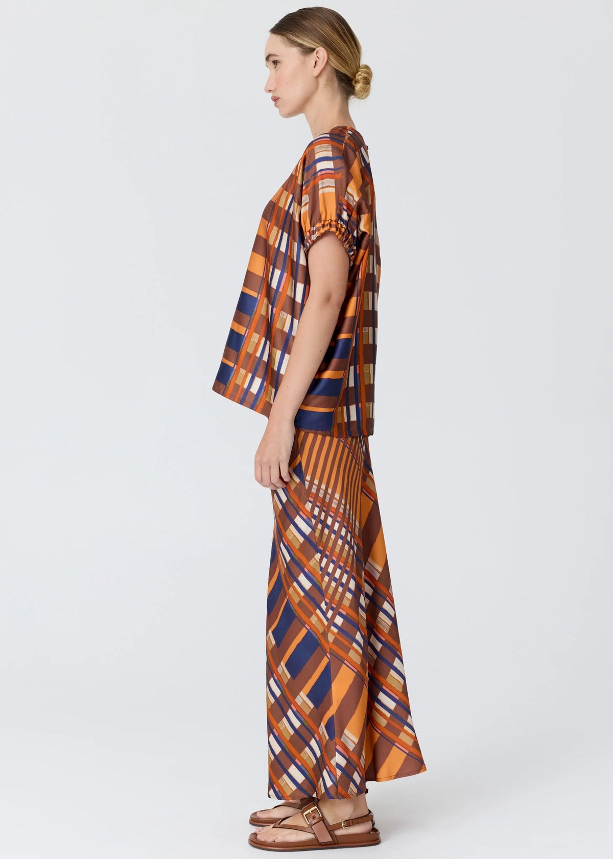 Pol Lattice Top - Amber Check