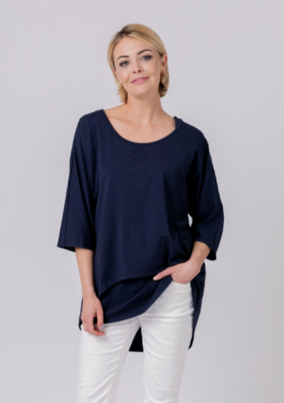 Mi Moso CLEARANCE Layered Top - Navy