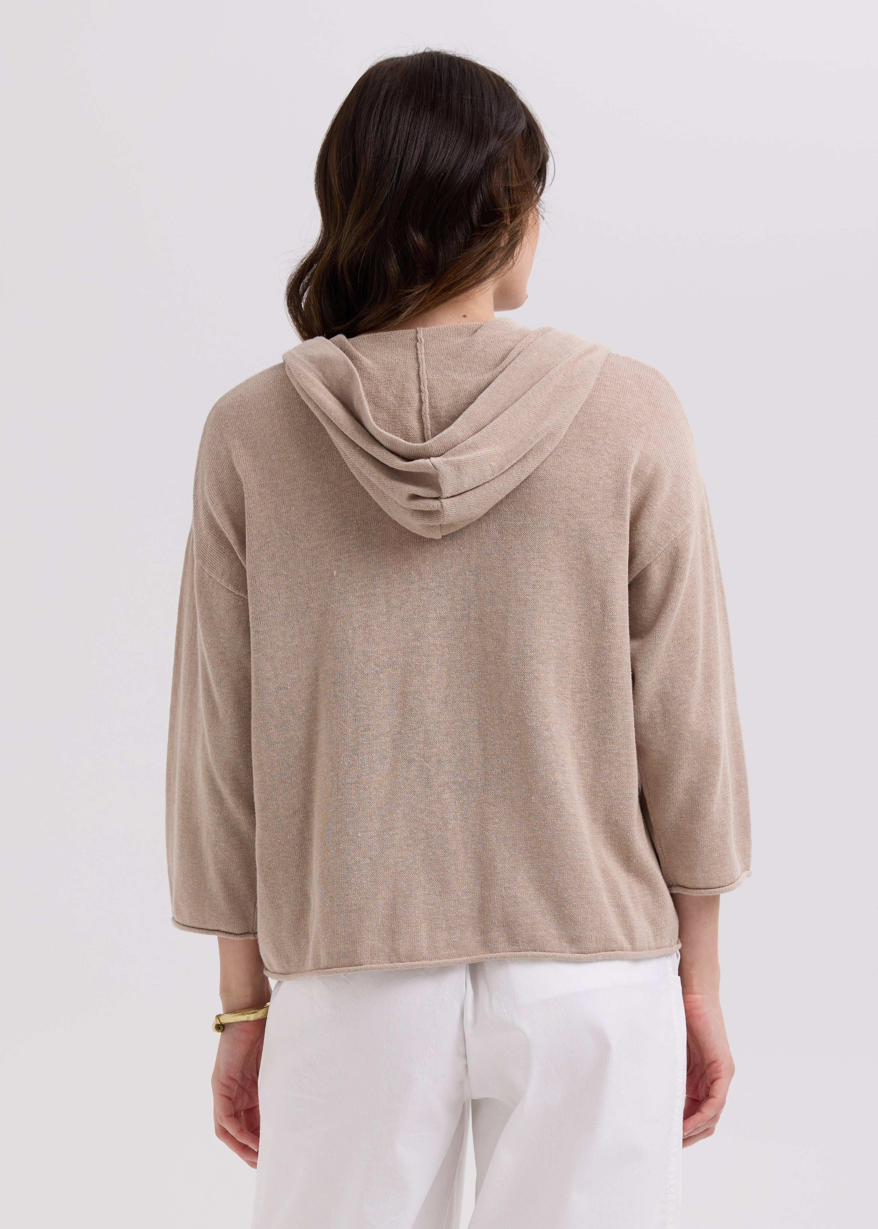 Linen Hoodie - Taupe