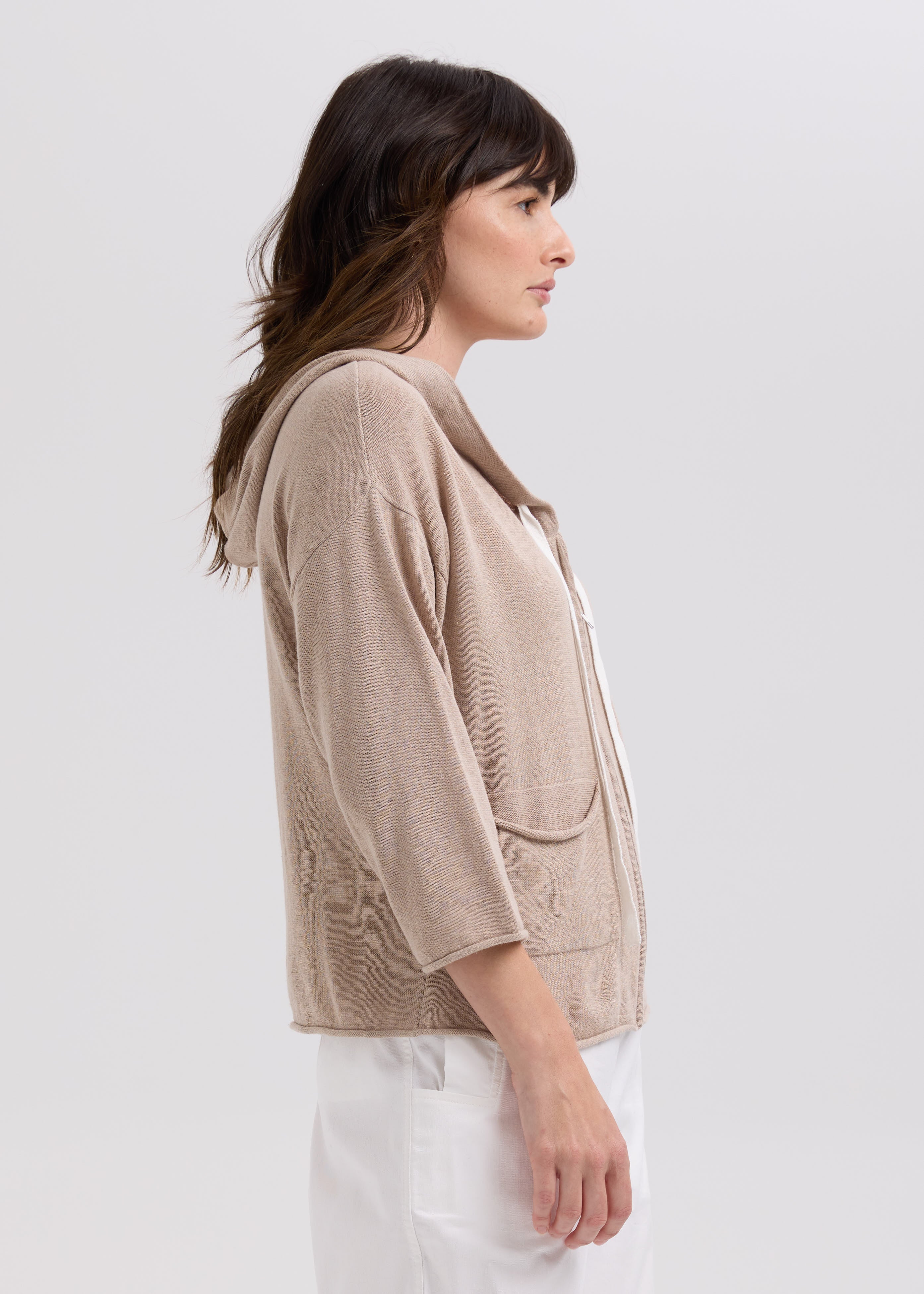 Linen Hoodie - Taupe