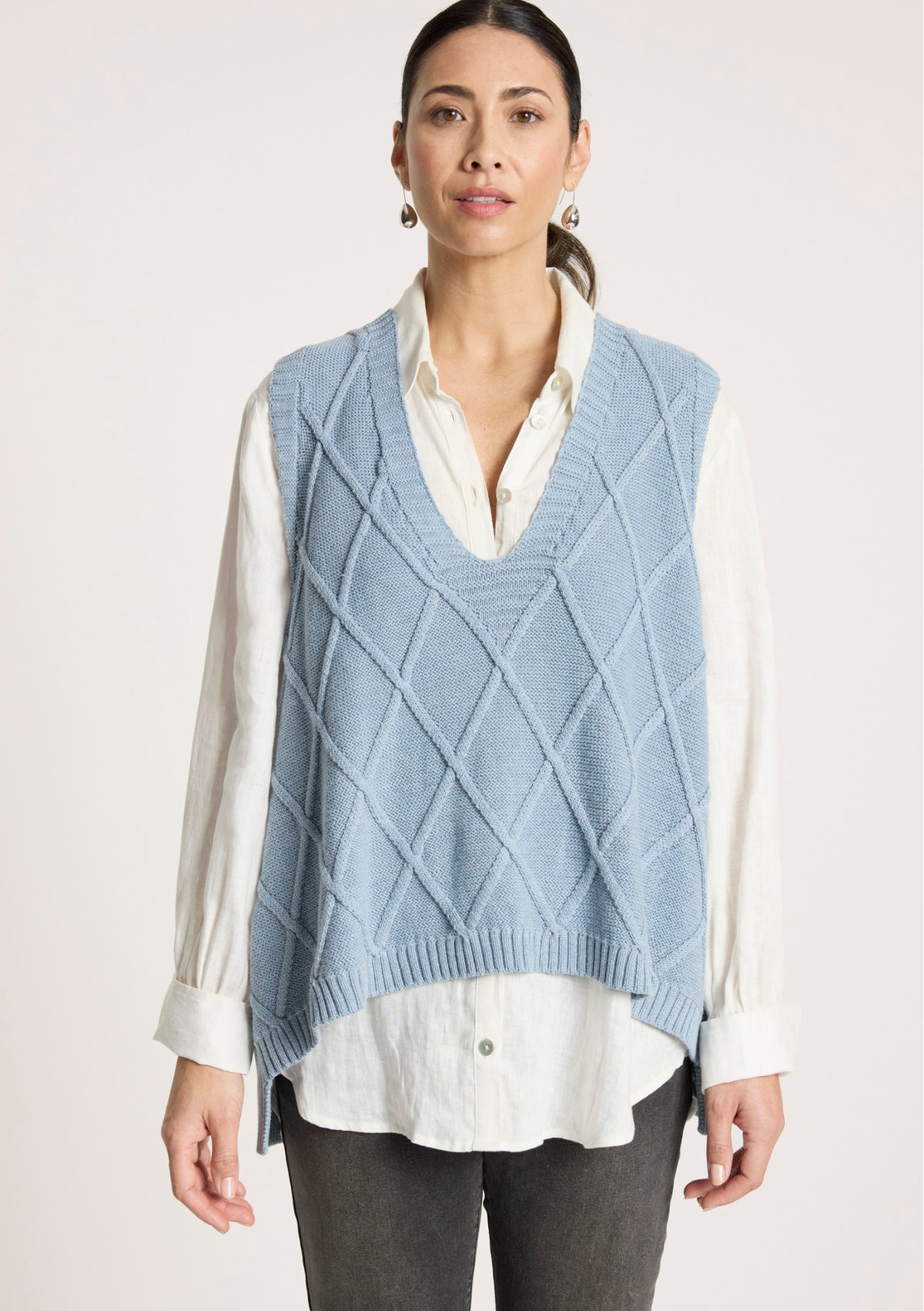Liora Knit Vest - Lake – Mirror Mirror Boutique Liora Knit Vest - Lake – Mirror Mirror Boutique