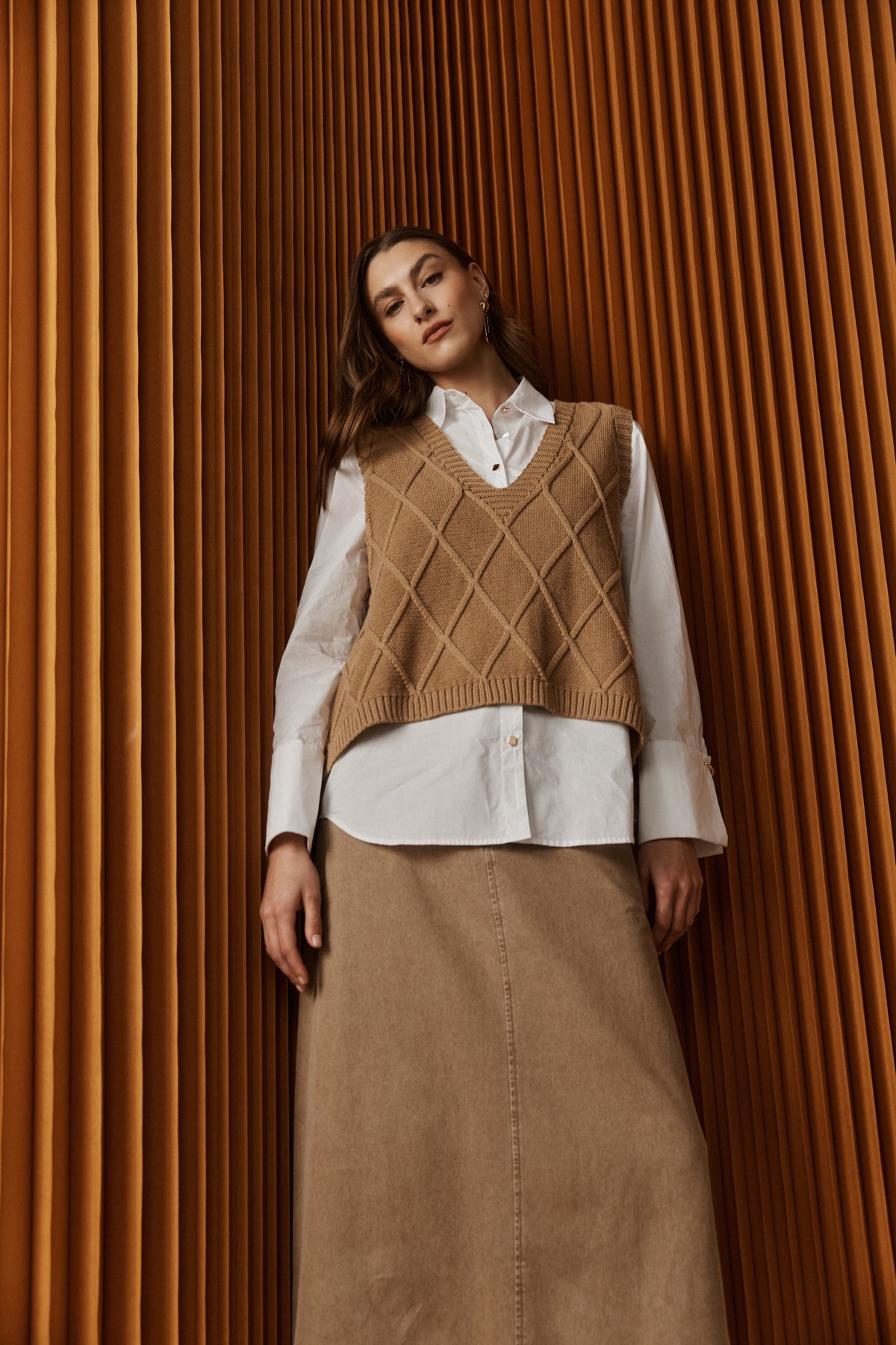 Eb + Ive Liora Knit Vest - Mocha