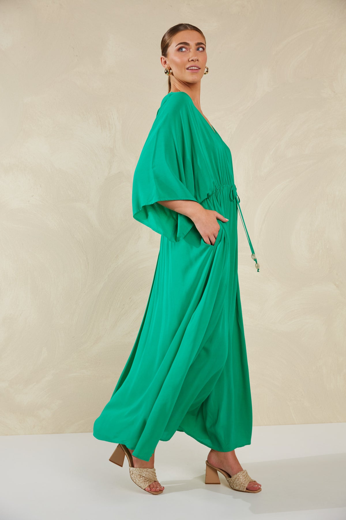 Haven CLEARANCE Lipari Tie Maxi Dress - Verde