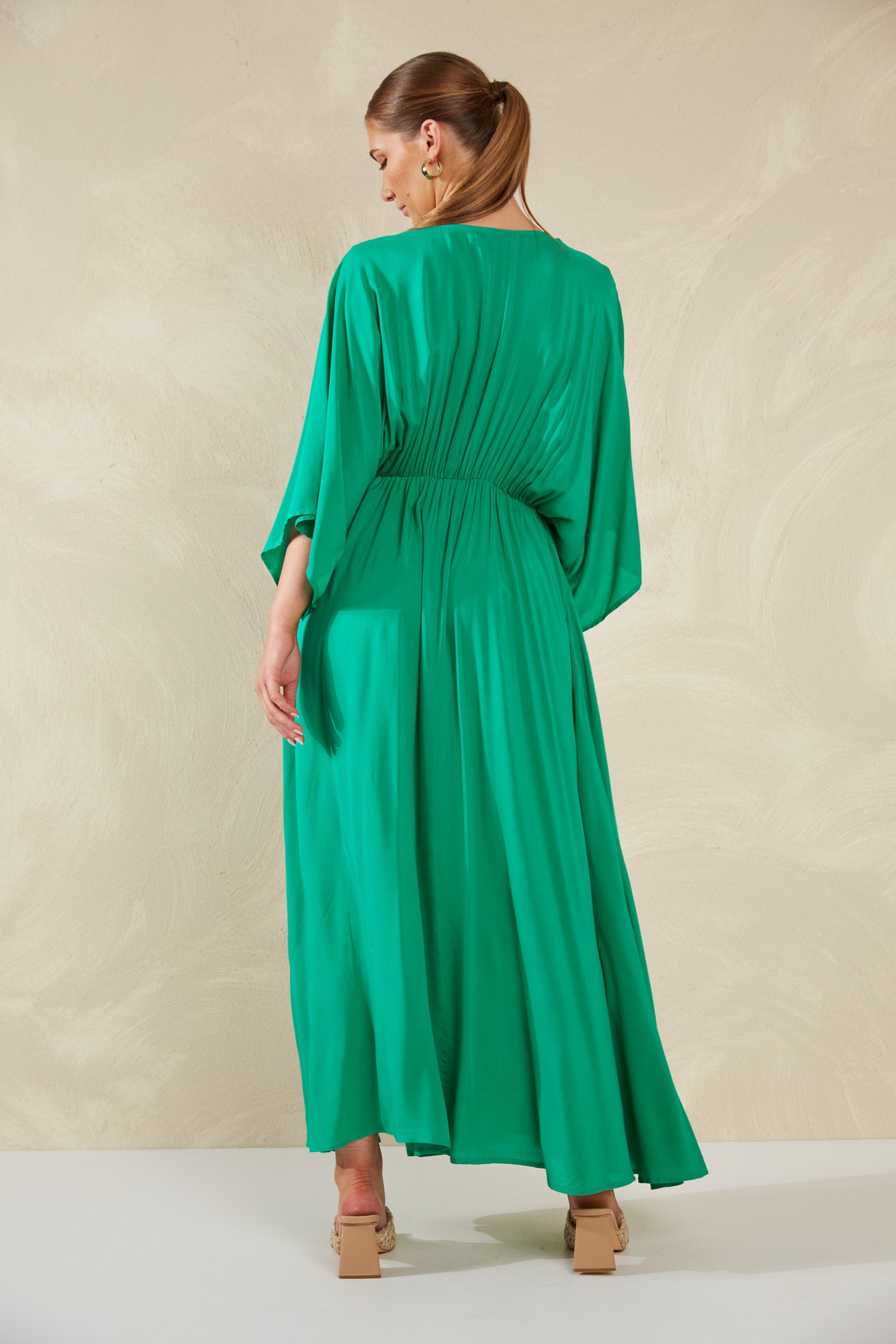 Lipari Tie Maxi Dress - Verde