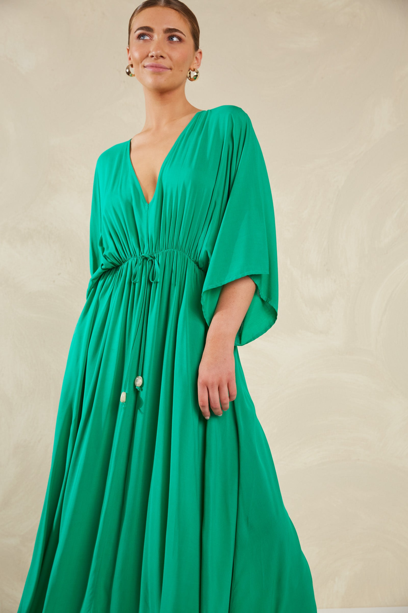 Lipari Tie Maxi Dress - Verde