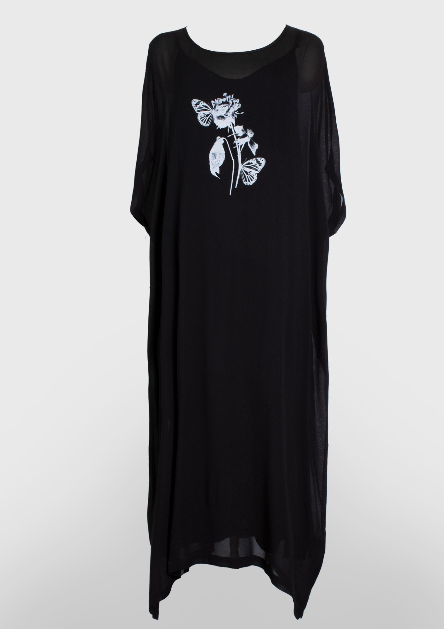 CLEARANCE Loyalty Dress - Monarch Print on Black