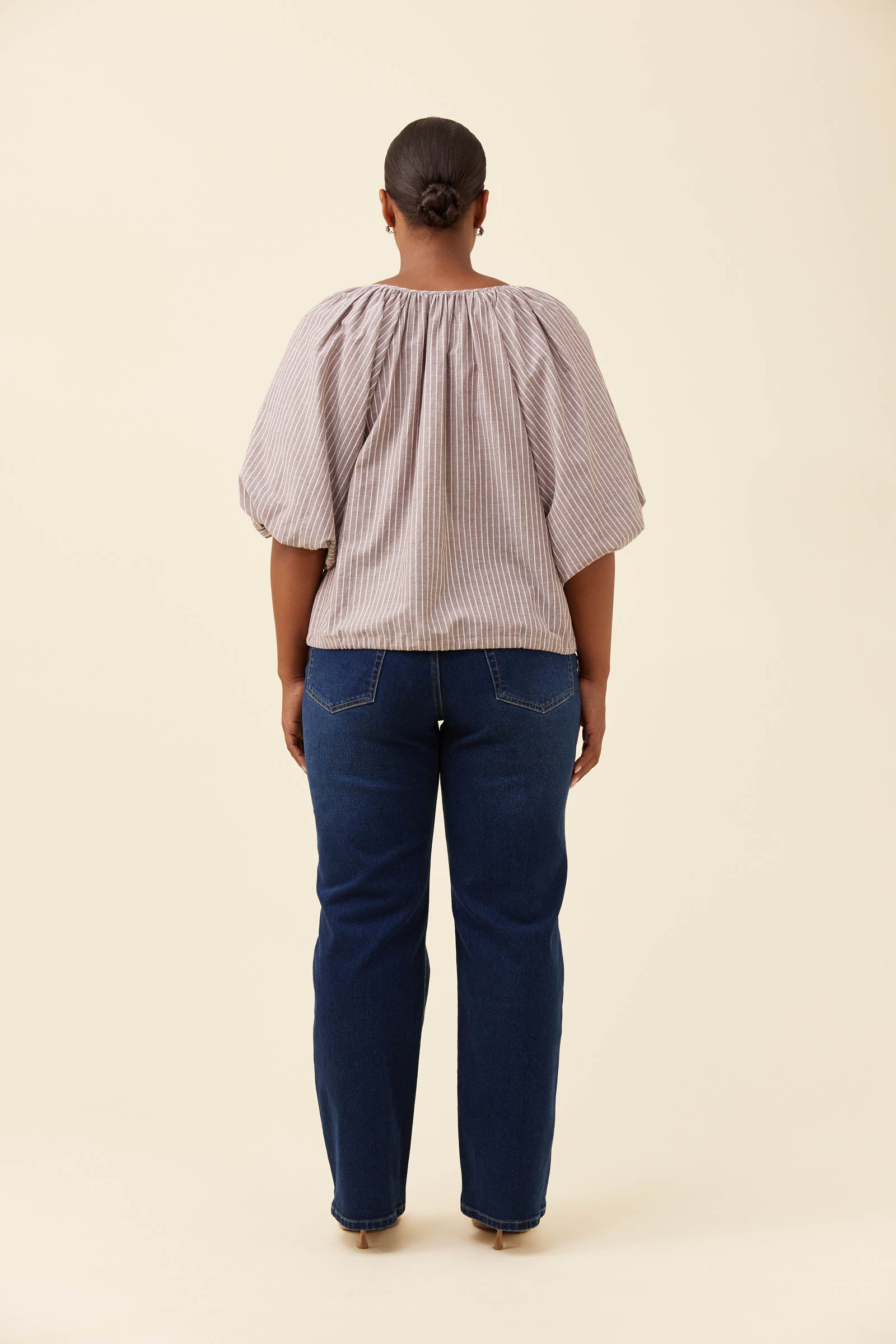 Lyndell Drawstring Top - Taupe