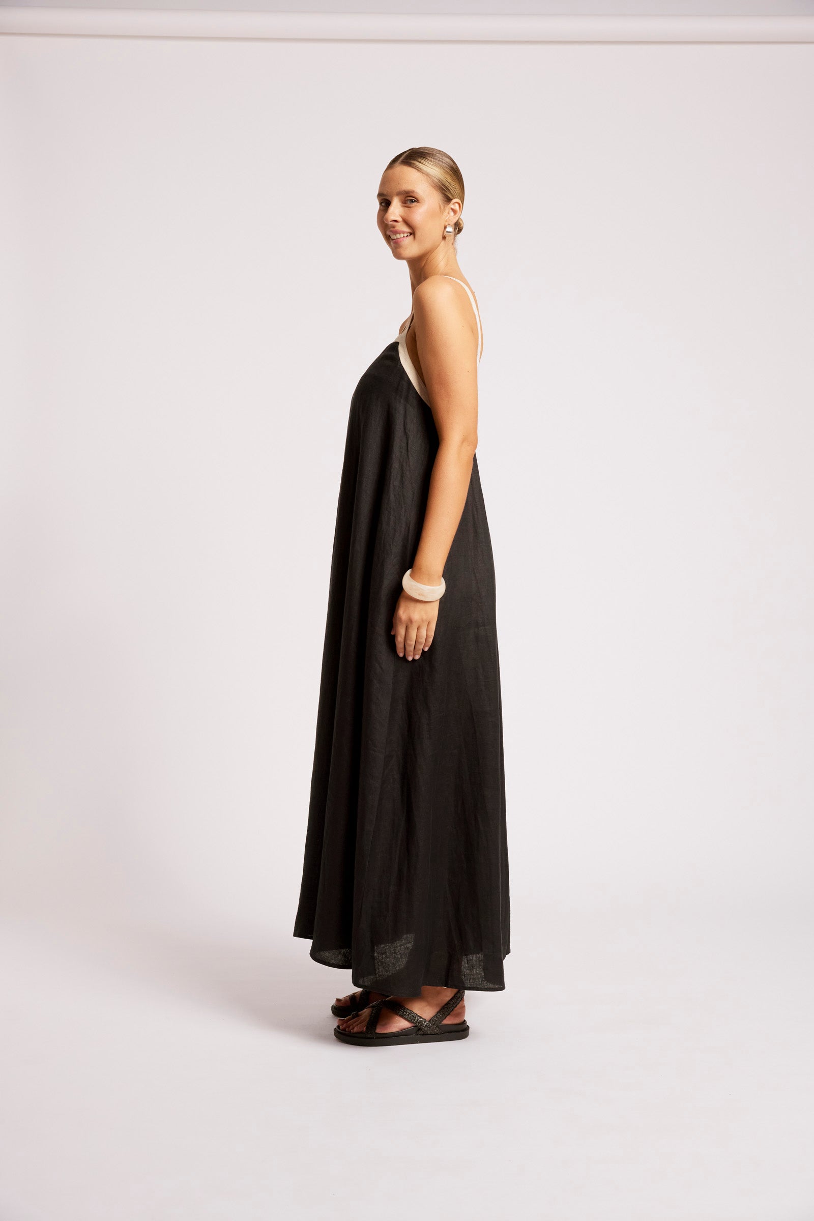 Maris Splice Tank Maxi Dress - Black / Tusk COMING SOON