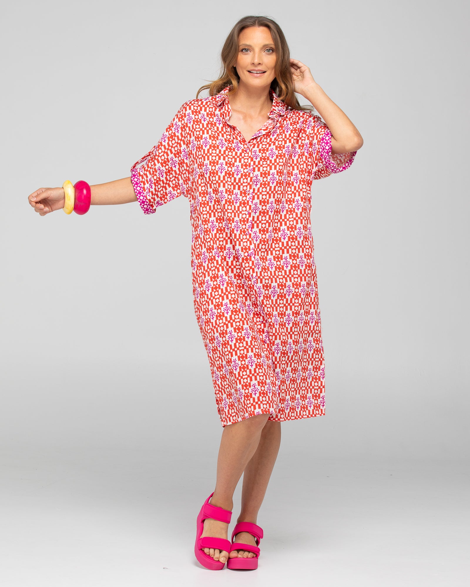 Maui Shirt Dress - Naples Pomodorro