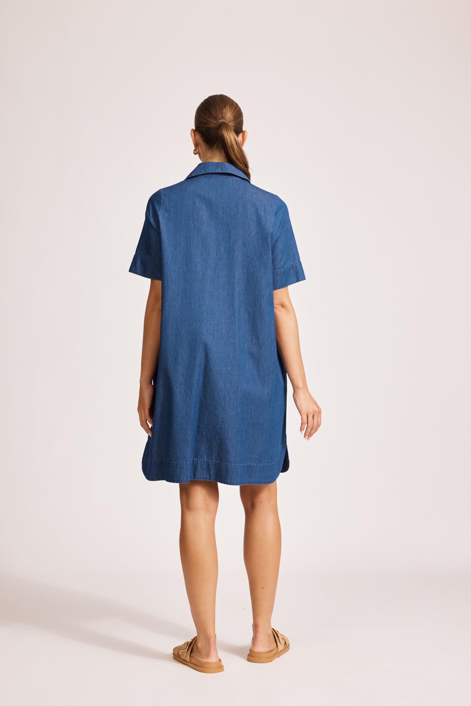Melenia Denim Shirt Dress - Indigo