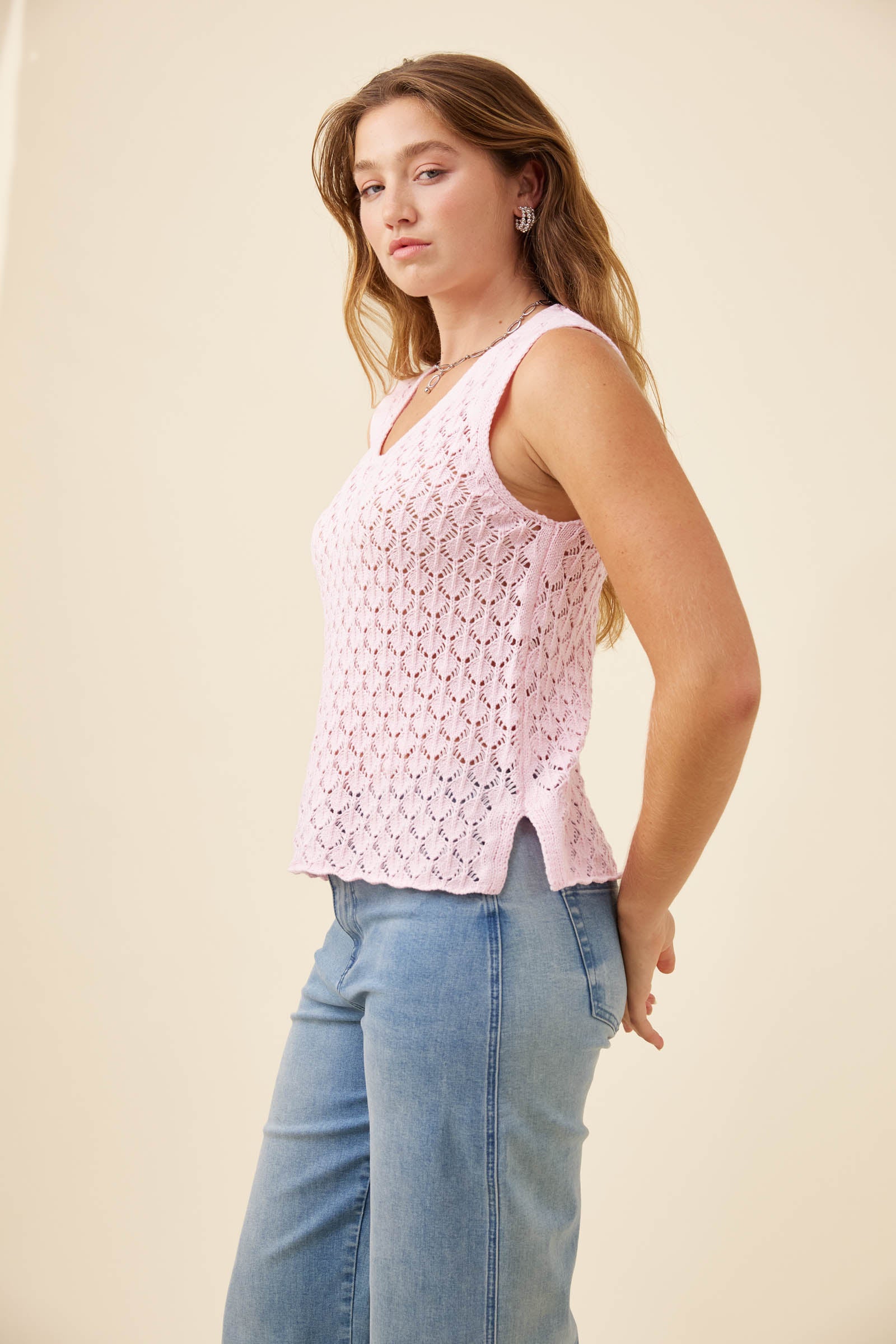 Mia Knit Top - Light Pink