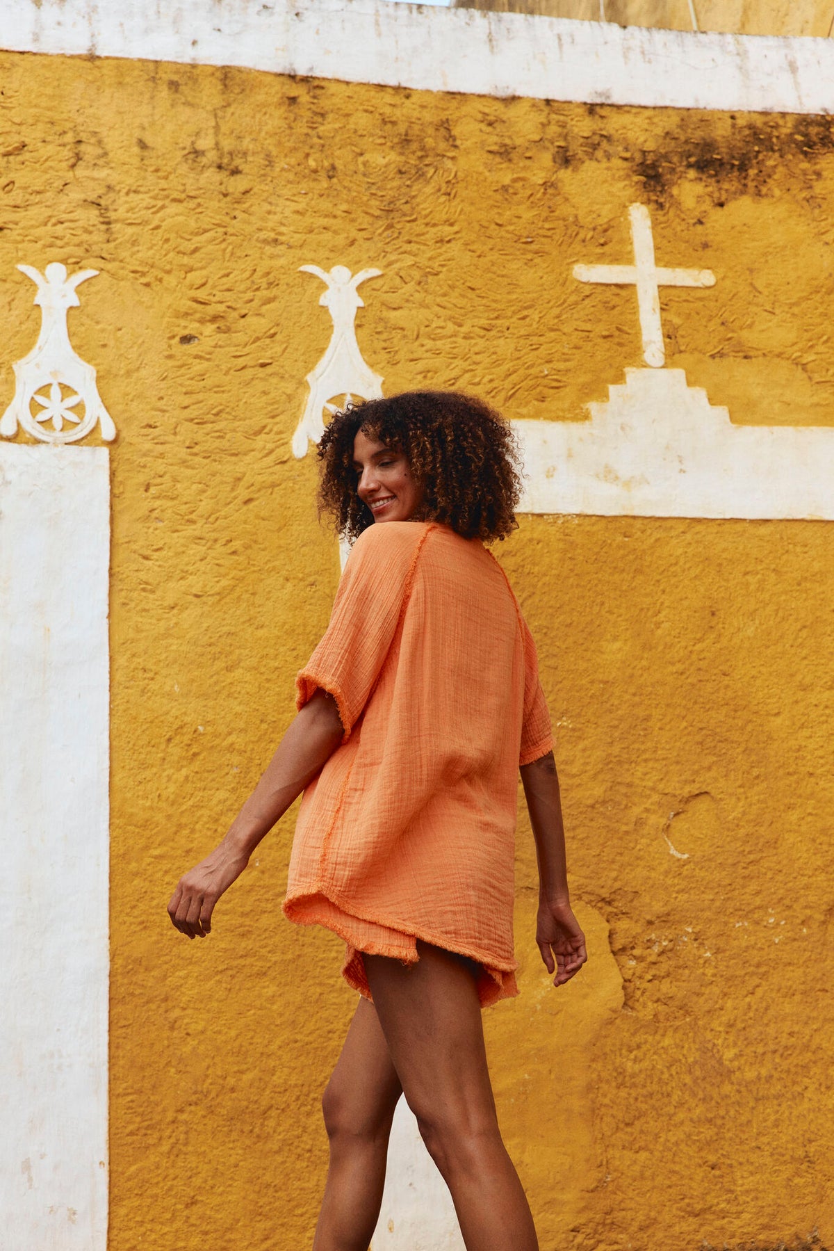 Boom Shankar CLEARANCE Oceano Shirt - Tangerine