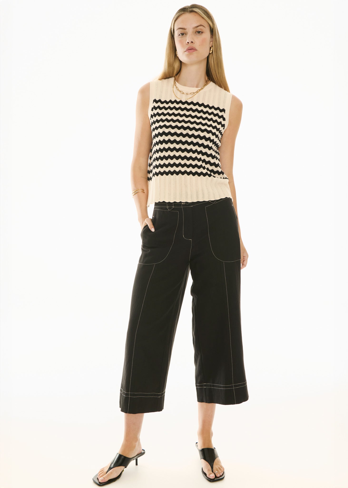 Oskar Cropped Pant - Black
