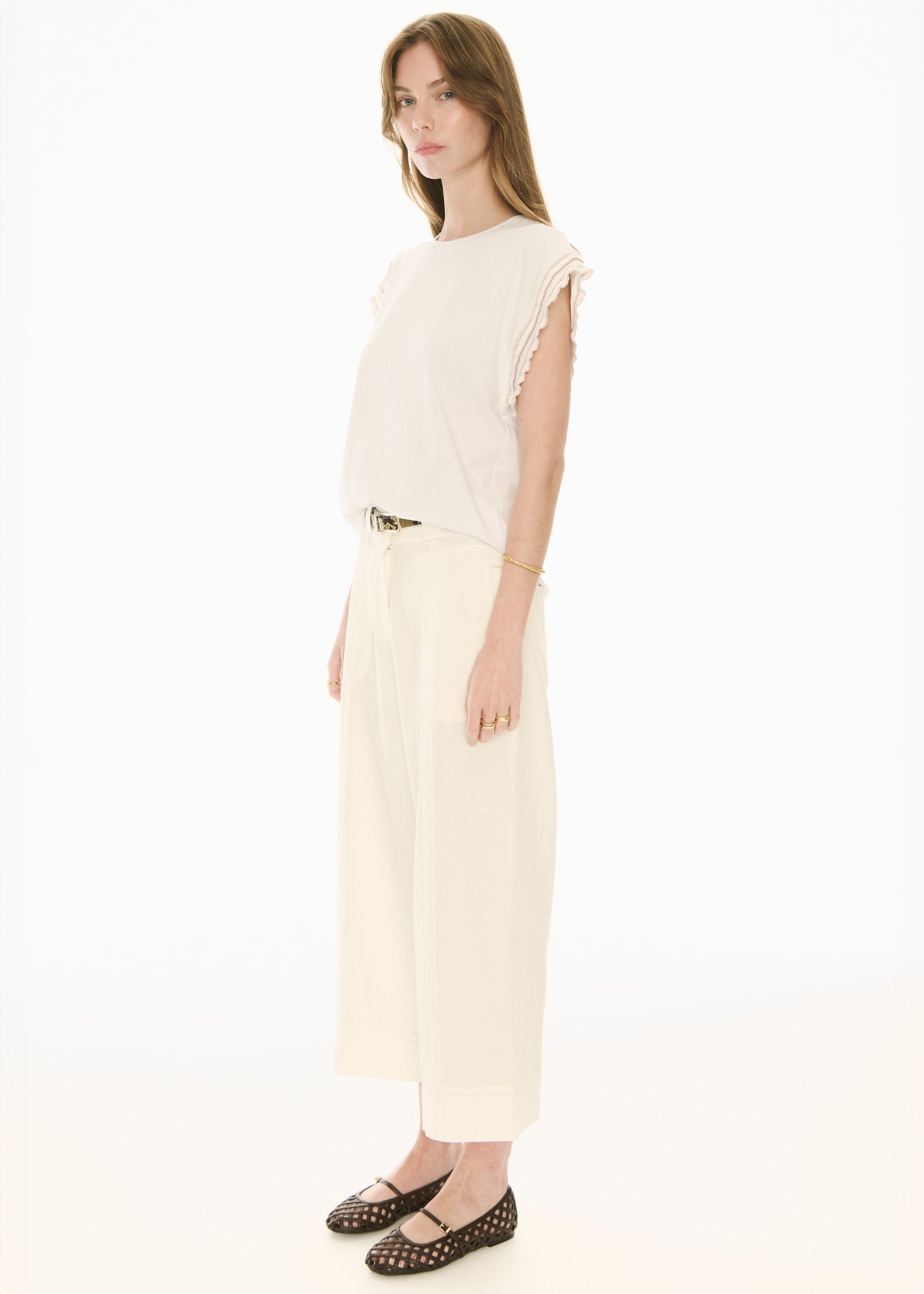 Oskar Cropped Pant - Ecru