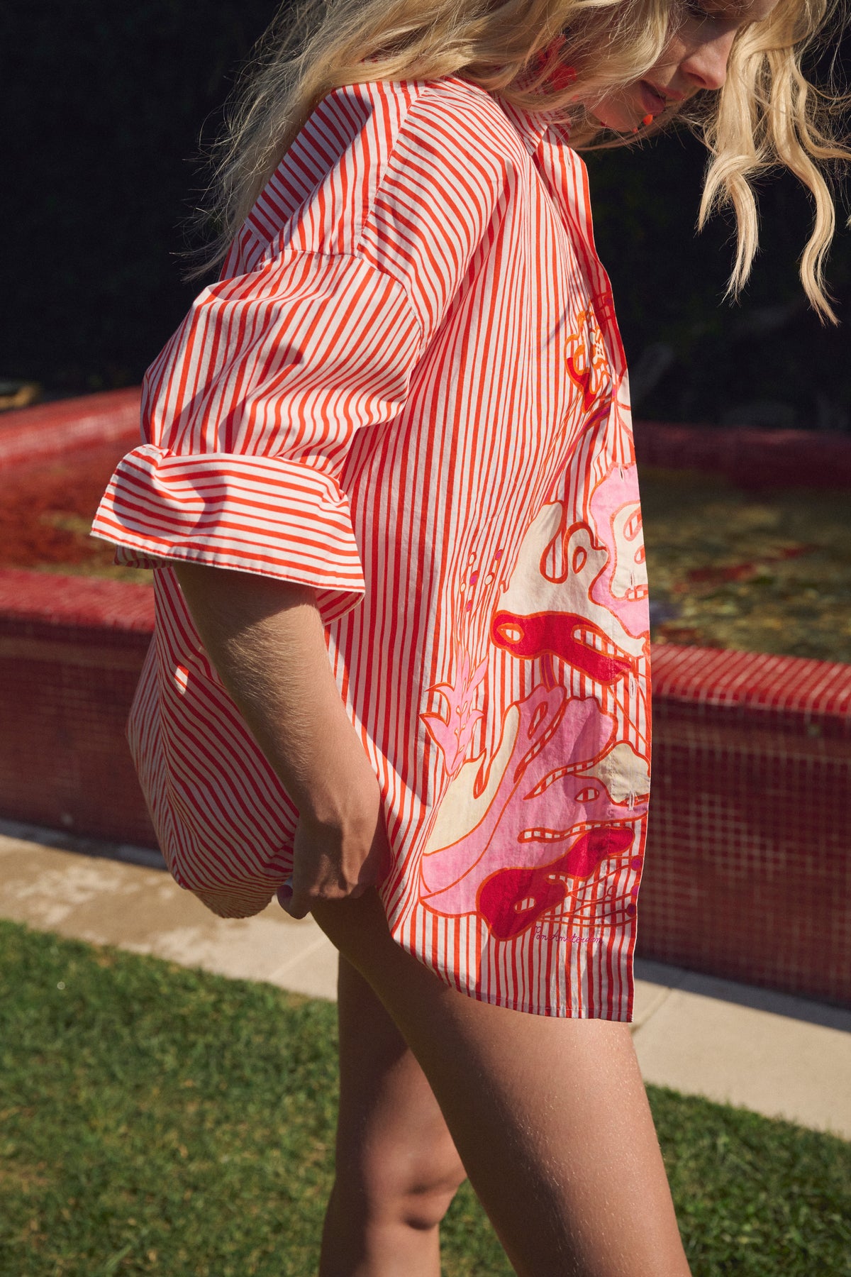 Pom Amsterdam Poplin Striped Blouse - Orange